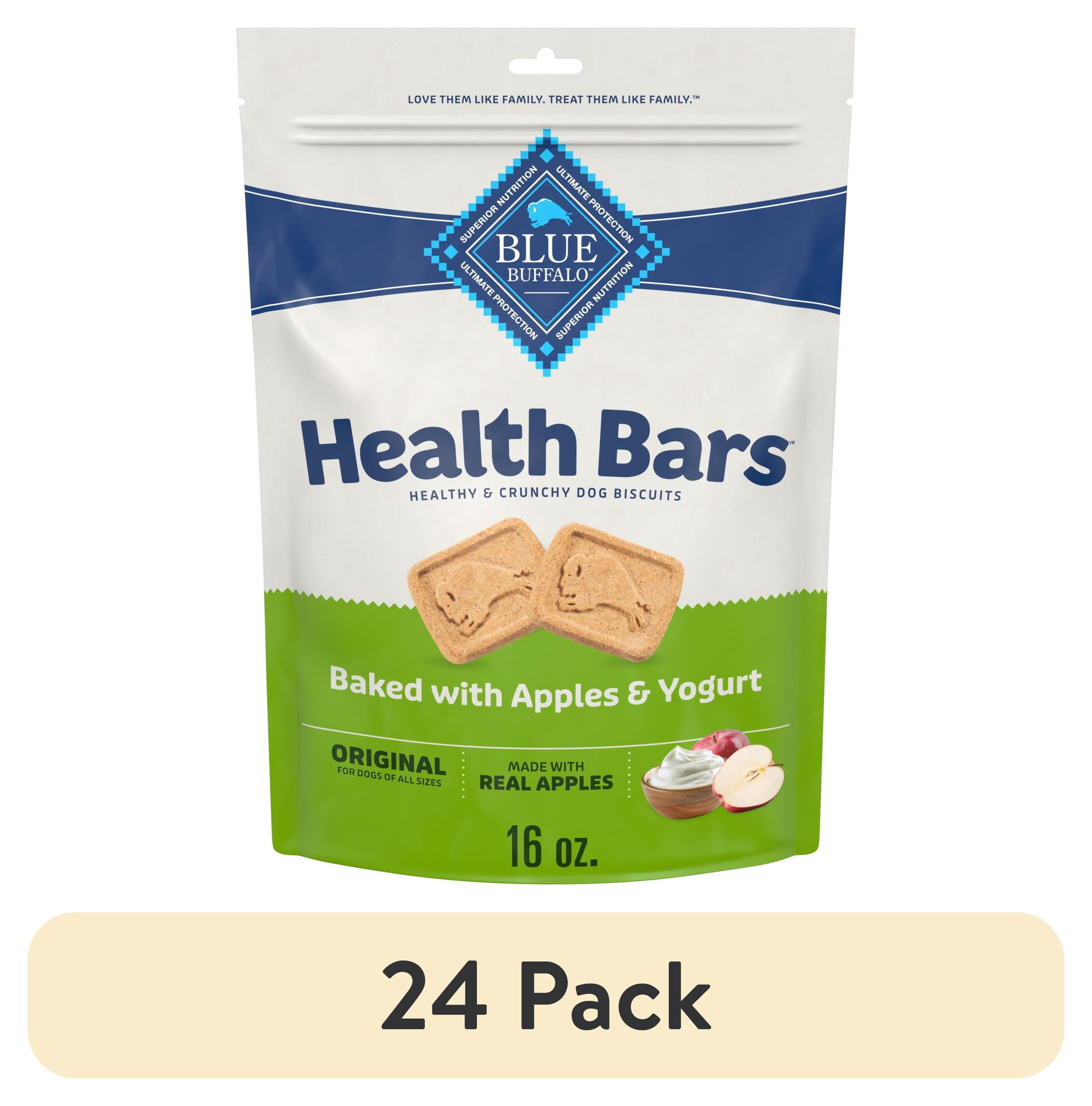 (24 pack) Blue Buffalo Health Bars Crunchy Dog Biscuits, Apples & Yogurt, 16-oz. Bag