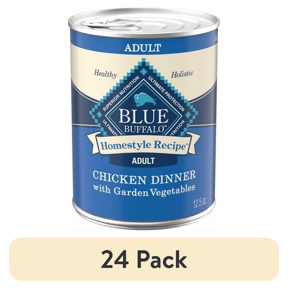 (24 pack) Blue Buffalo Homestyle Recipe Natural Adult Wet Dog Food, Chicken, 12.5oz. Can