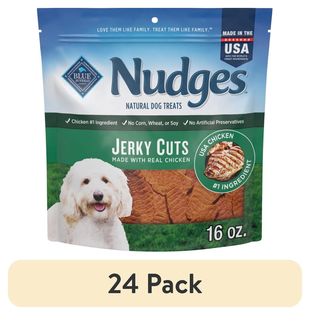 (24 pack) Blue Buffalo Nudges Jerky Cuts Dog Treats, Chicken, 16-oz. Bag