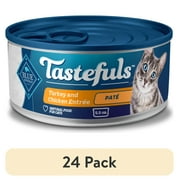 (24 pack) Blue Buffalo Tastefuls Wet Cat Food Paté Chicken and Turkey Entrée 5.5-oz.