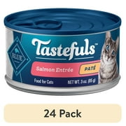(24 pack) Blue Buffalo Tastefuls Wet Cat Food Paté Salmon Entrée 3-oz. Can