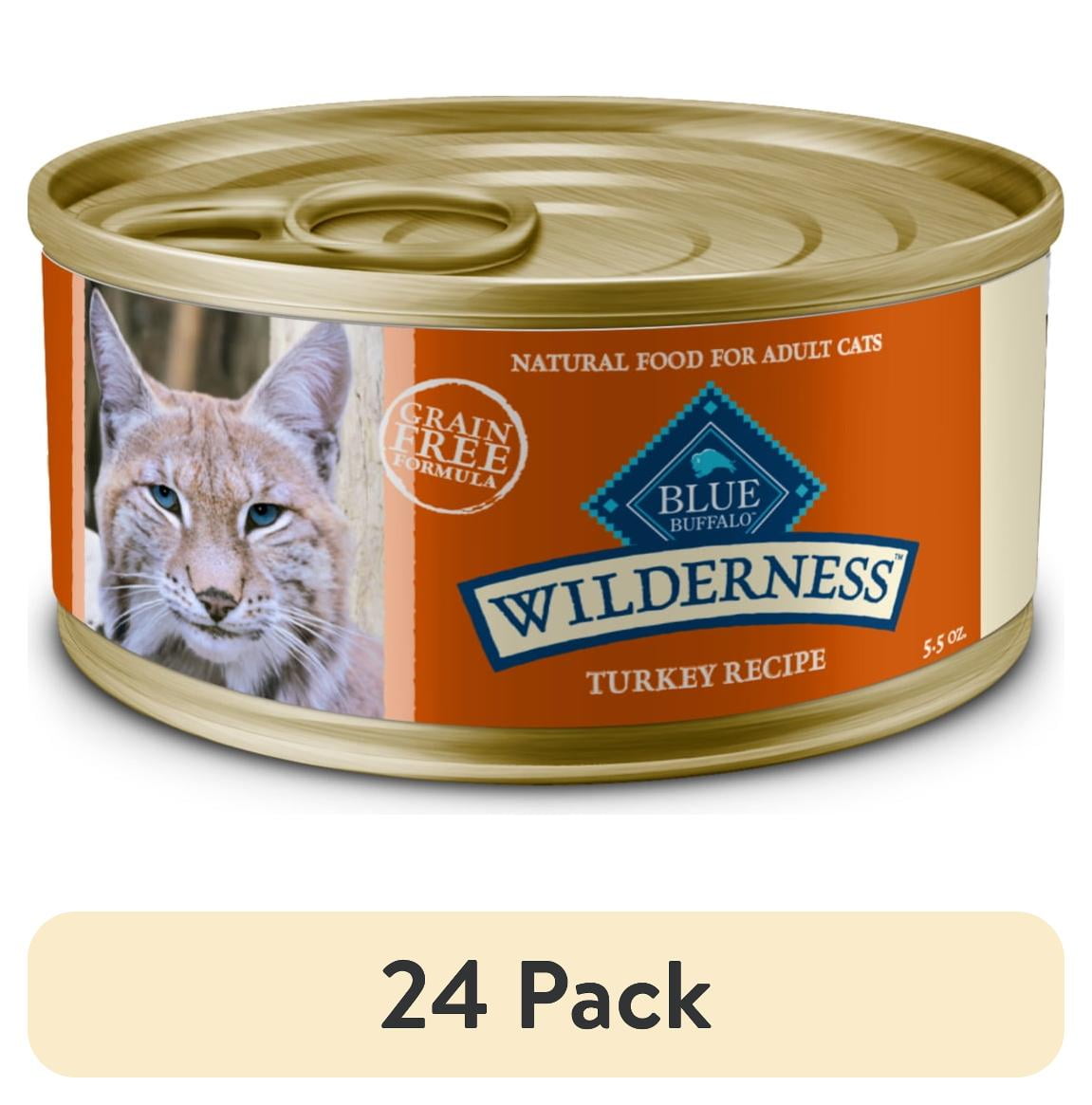 (24 pack) Blue Buffalo Wilderness High-Protein Adult Cat Wet Food, Turkey, 5.5-oz. Can