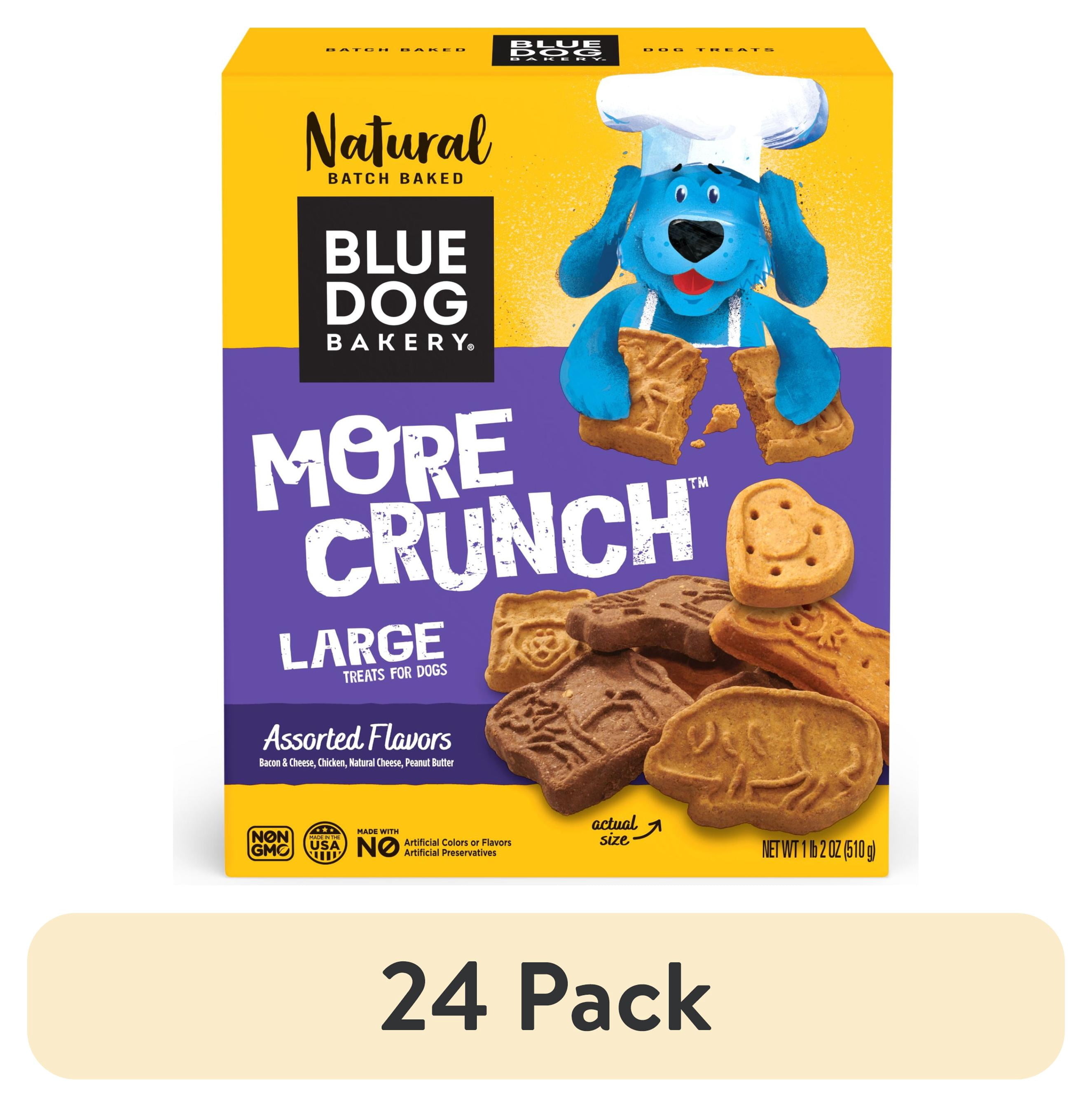 (24 pack) Blue Dog Bakery More Crunch Assorted Flavors Biscuit Natural Treats for Dogs, Large, 1 lb. 2 oz.