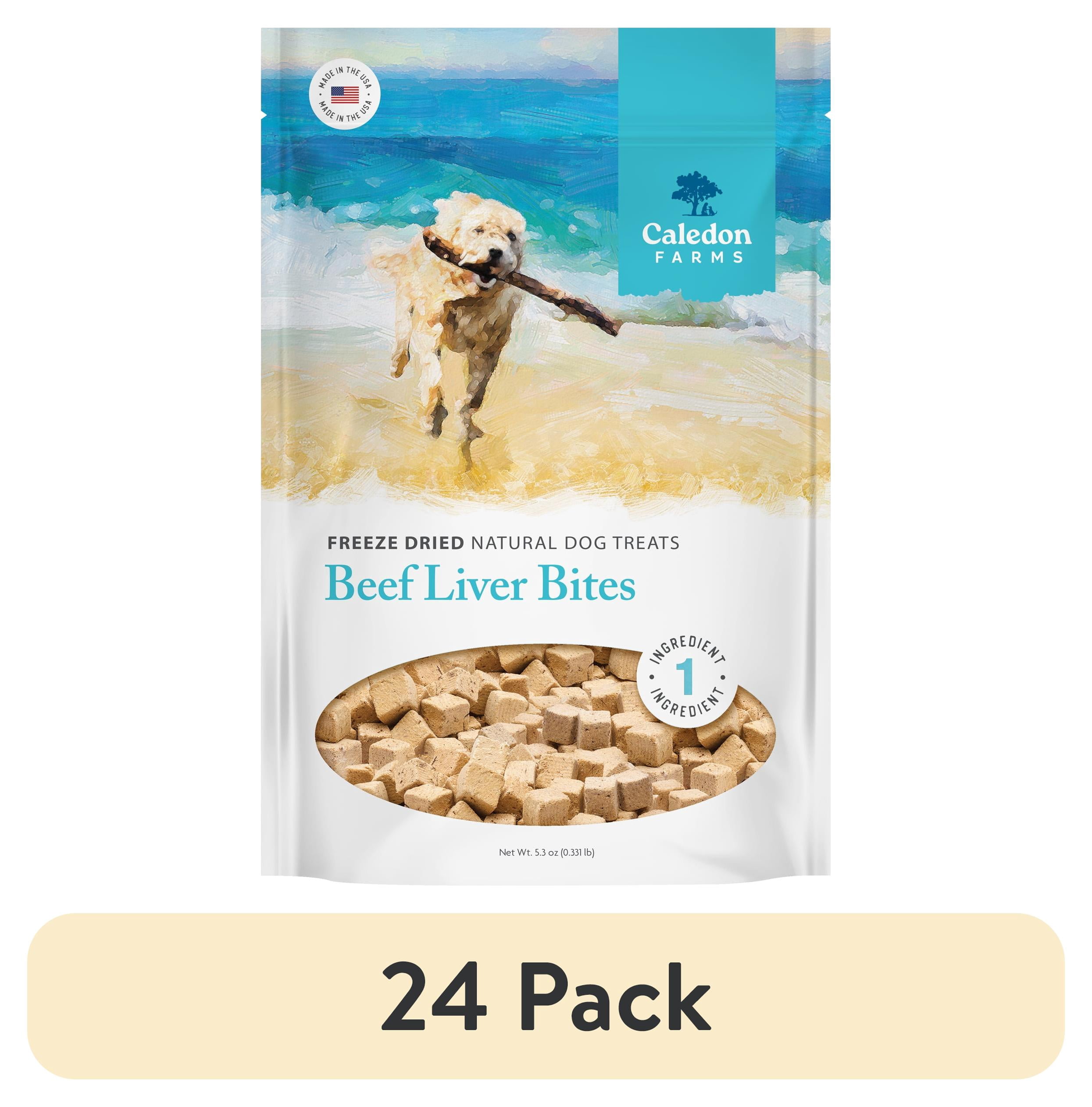 (24 pack) Caledon Farms Beef Liver Topper for Dogs, 5.3 oz Bag