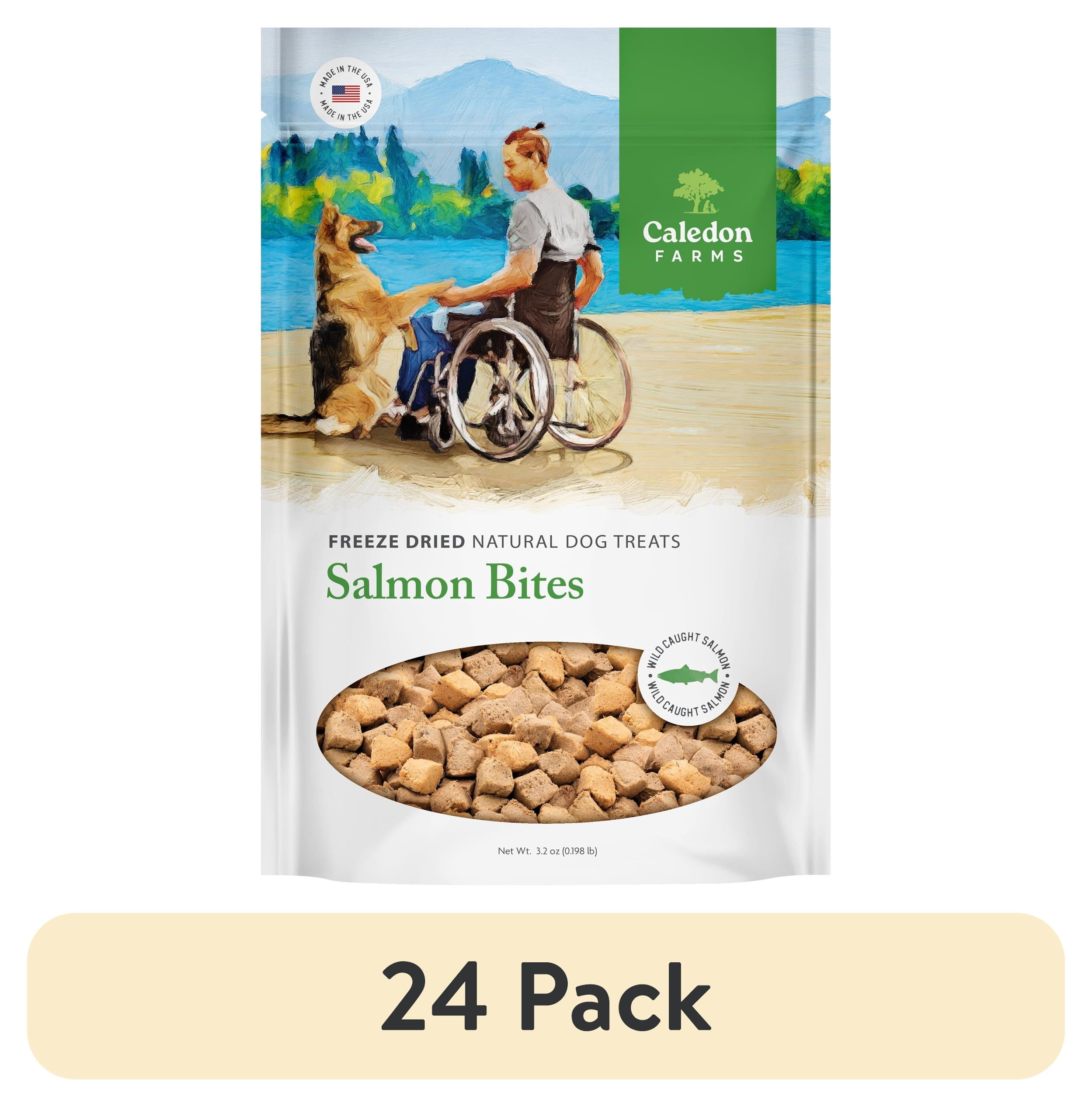 (24 pack) Caledon Farms Salmon Bites Dog Food Topper, 3.2 oz Bag
