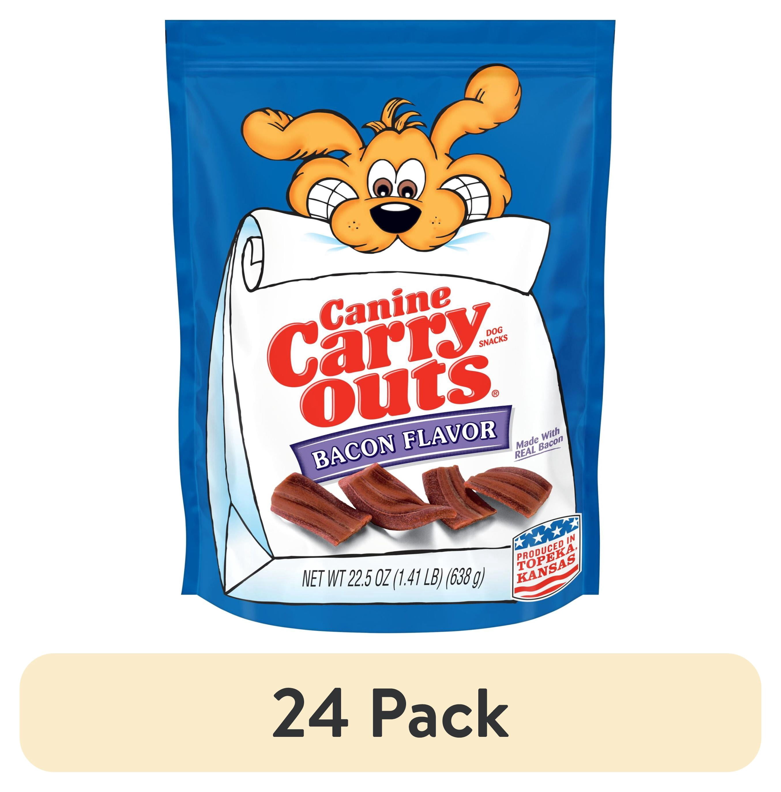(24 pack) Canine Carry Outs Bacon Flavor Dog Treats, 22.5 oz Bag