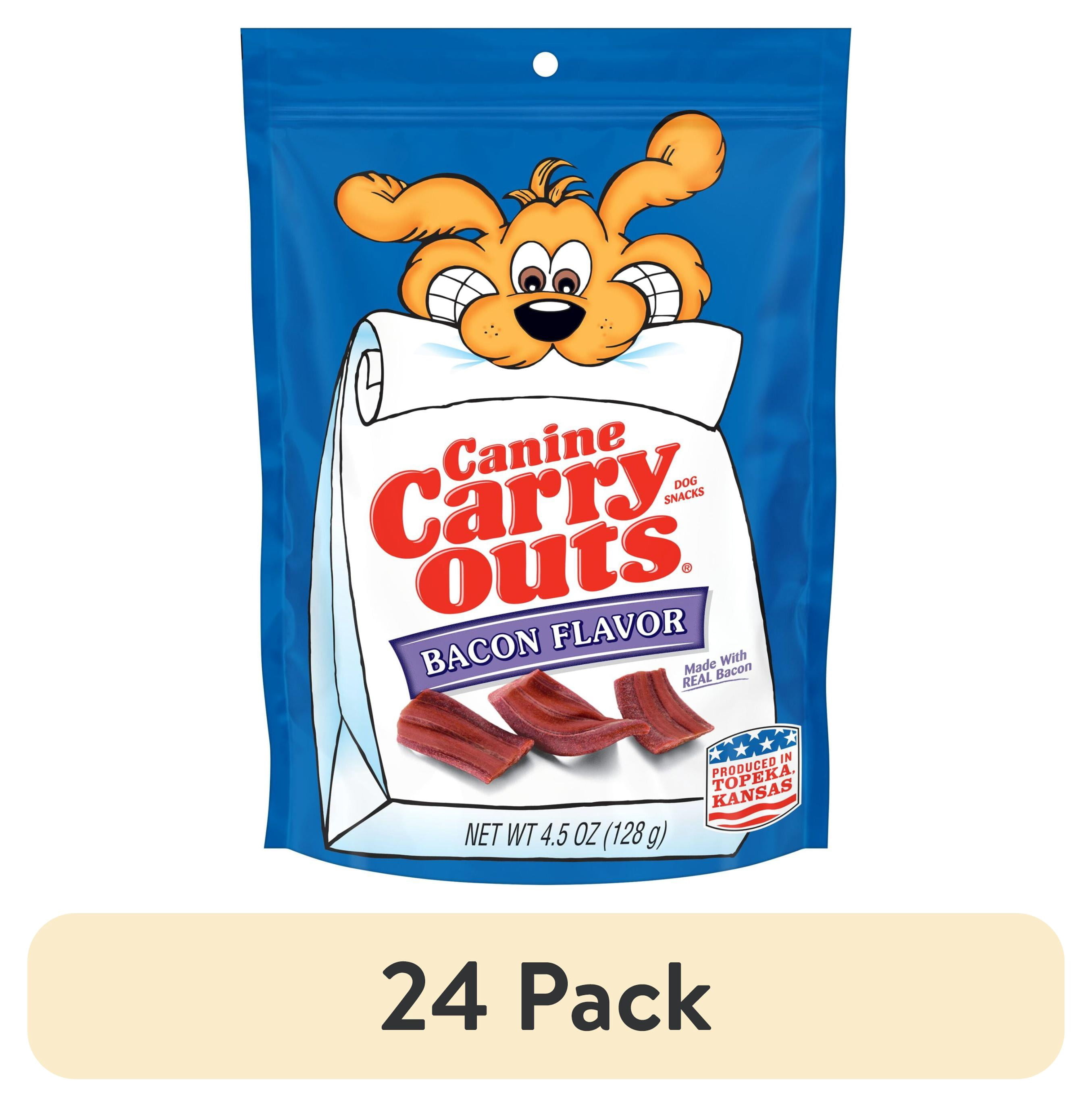 (24 pack) Canine Carry Outs Bacon Flavor Dog Treats, 4.5 Ounce Bag