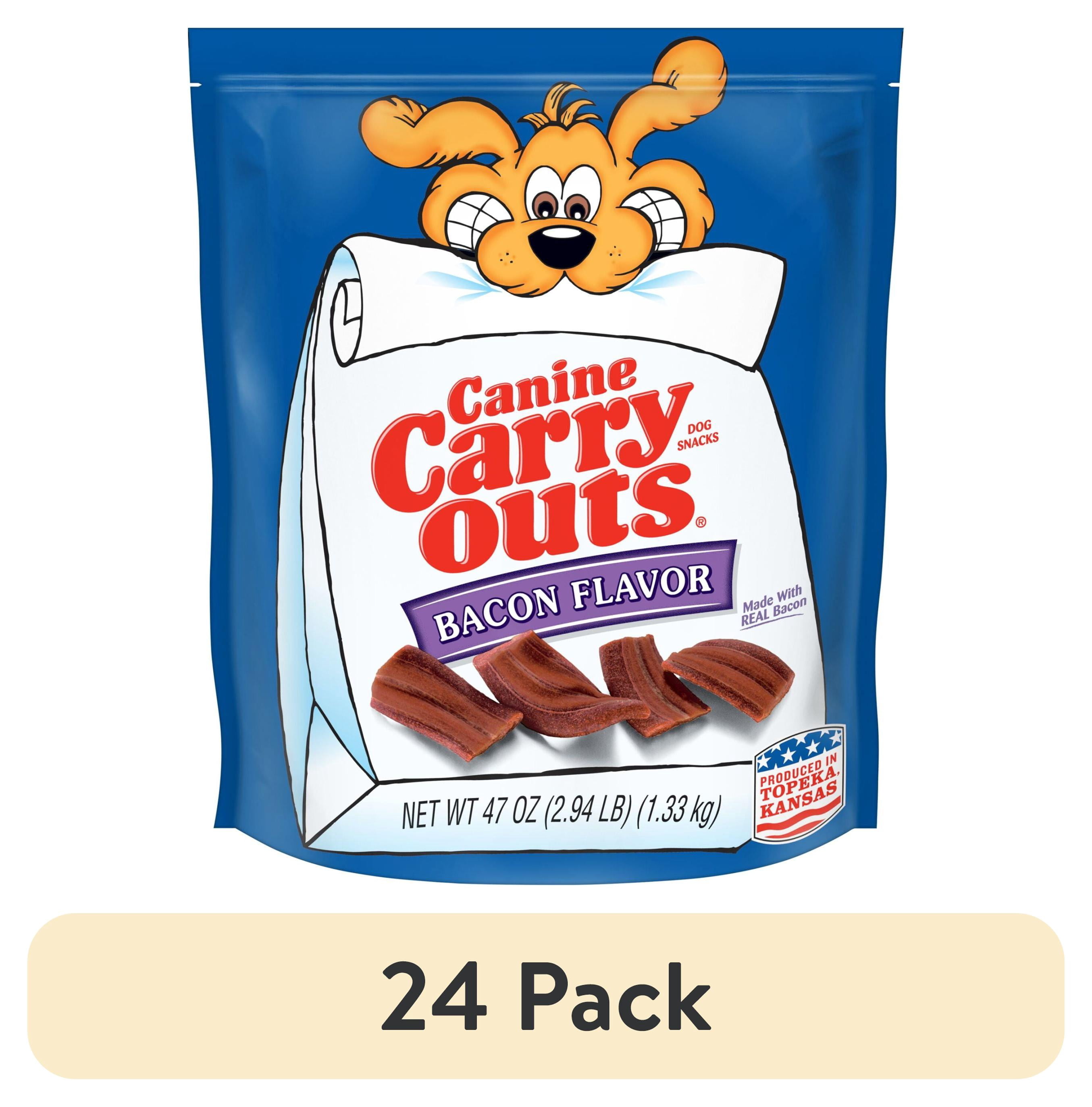 (24 pack) Canine Carry Outs Bacon Flavor Dog Treats, 47oz Bag