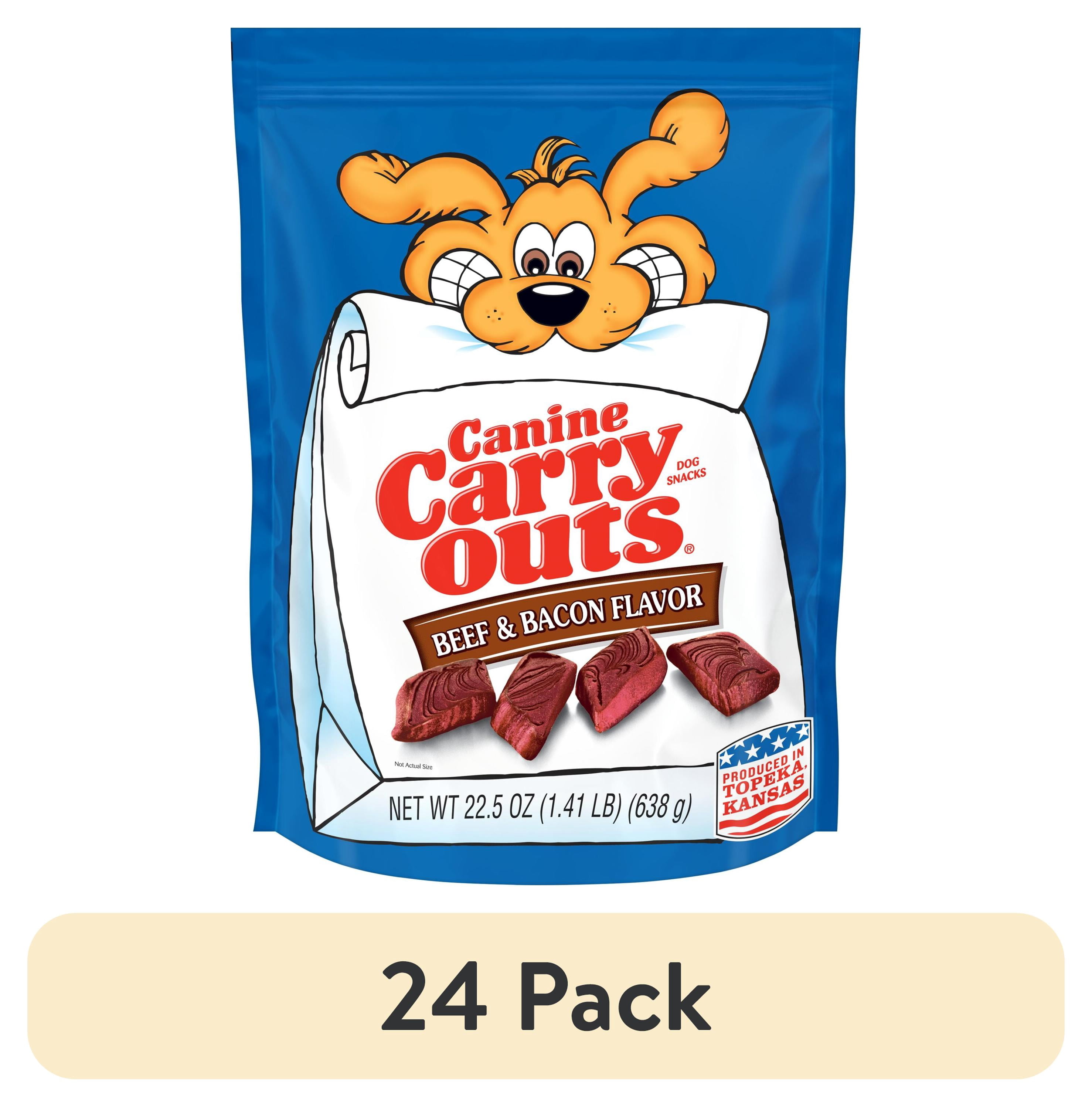 (24 pack) Canine Carry Outs Beef & Bacon Flavor Dog Treats, 22.5oz Bag