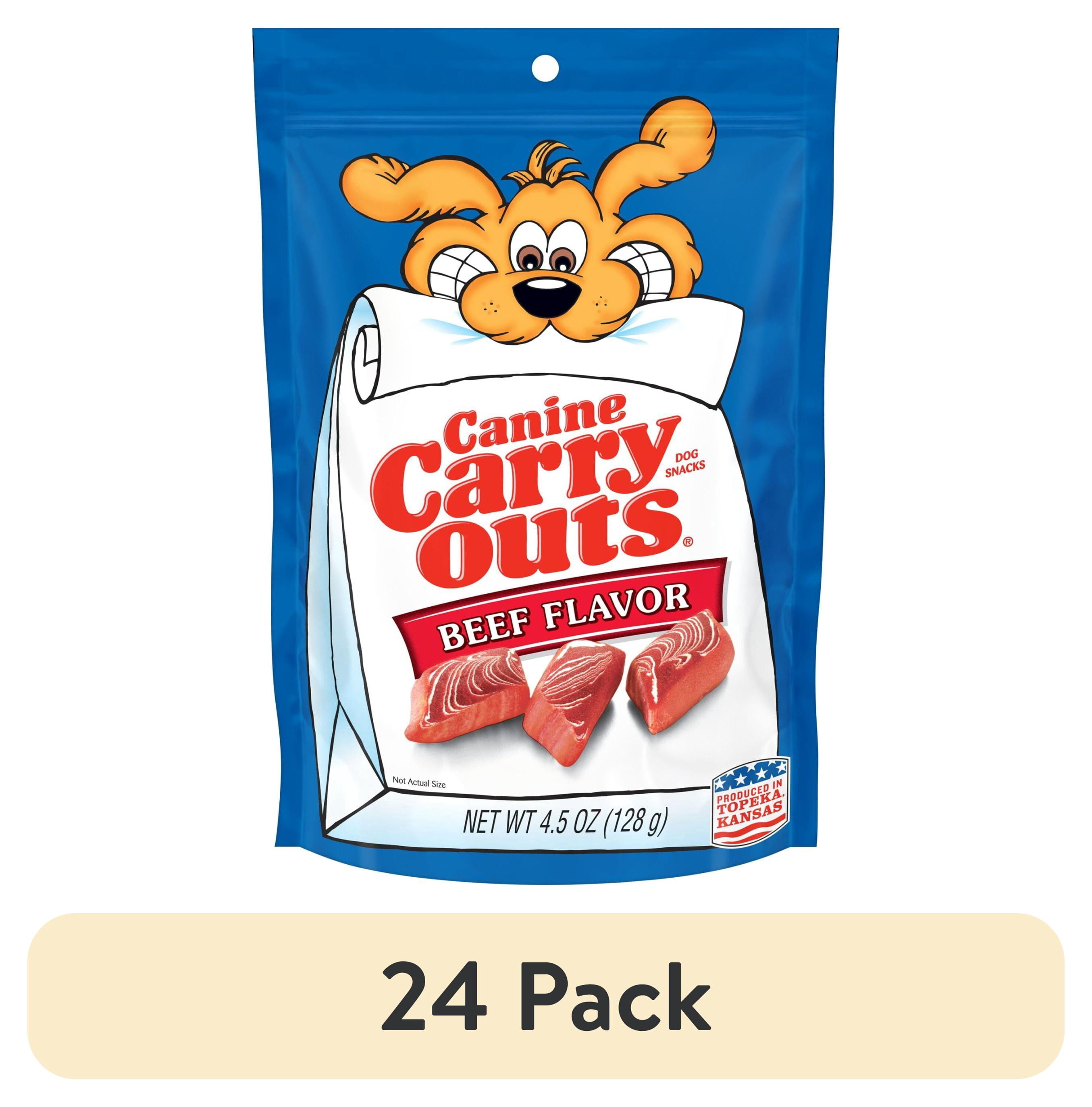 (24 pack) Canine Carry Outs Beef Flavor Dog Treats, 4.5 oz Bag