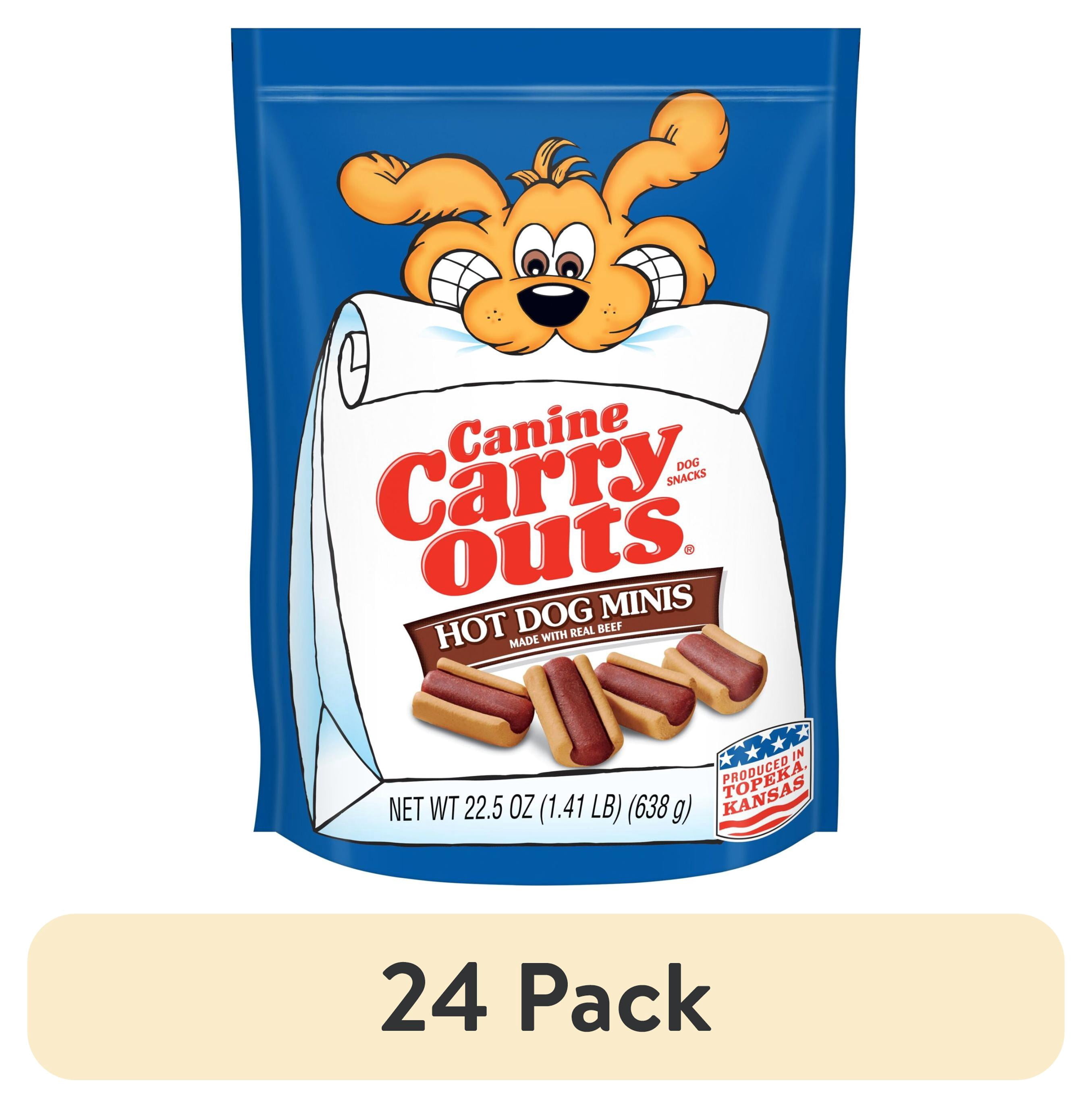(24 pack) Canine Carry Outs Hot Dog Minis Dog Treats, 22.5oz Bag