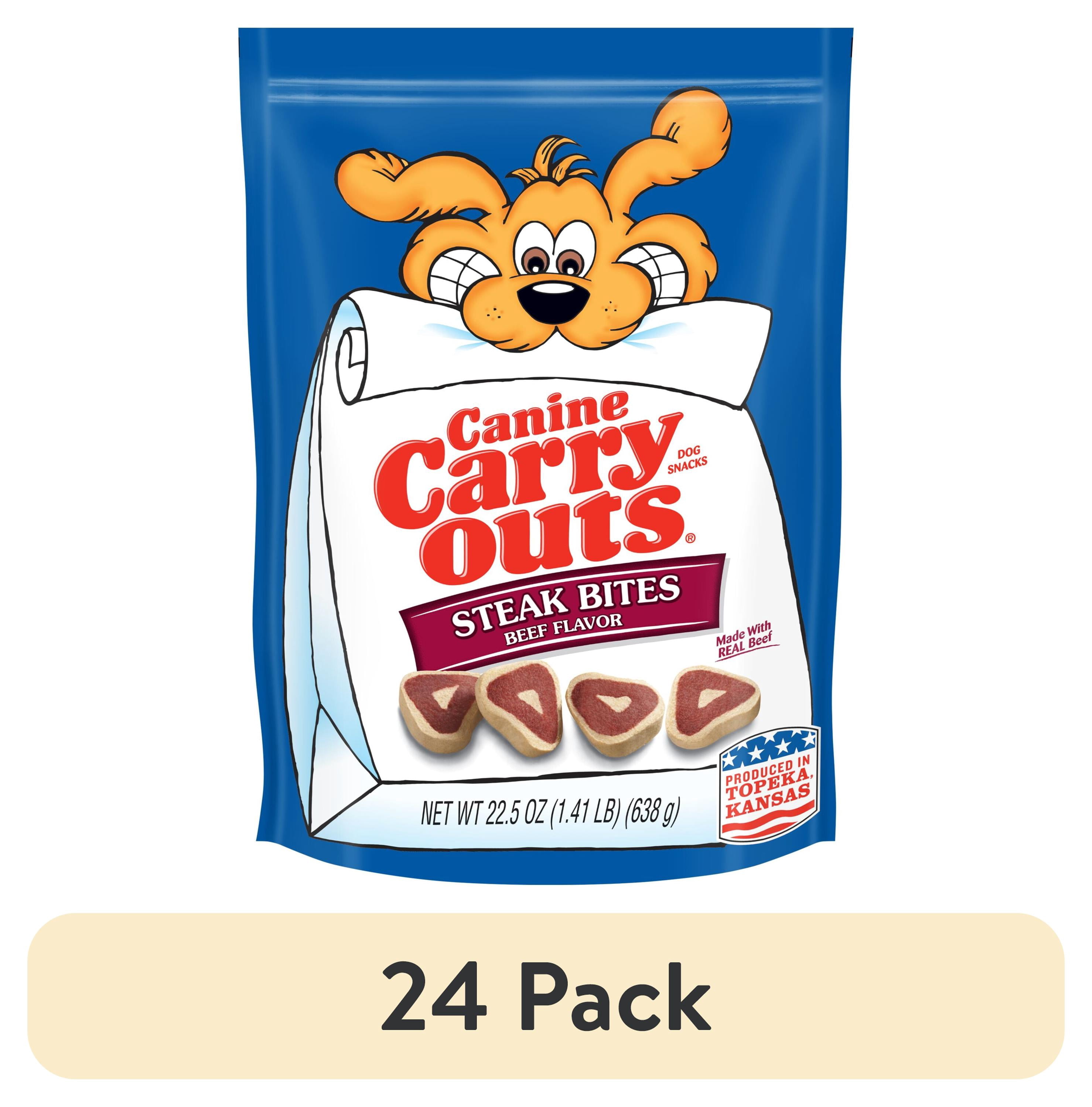 (24 pack) Canine Carry Outs Steak Bites Beef Flavor Dog Treats, 22.5oz Bag