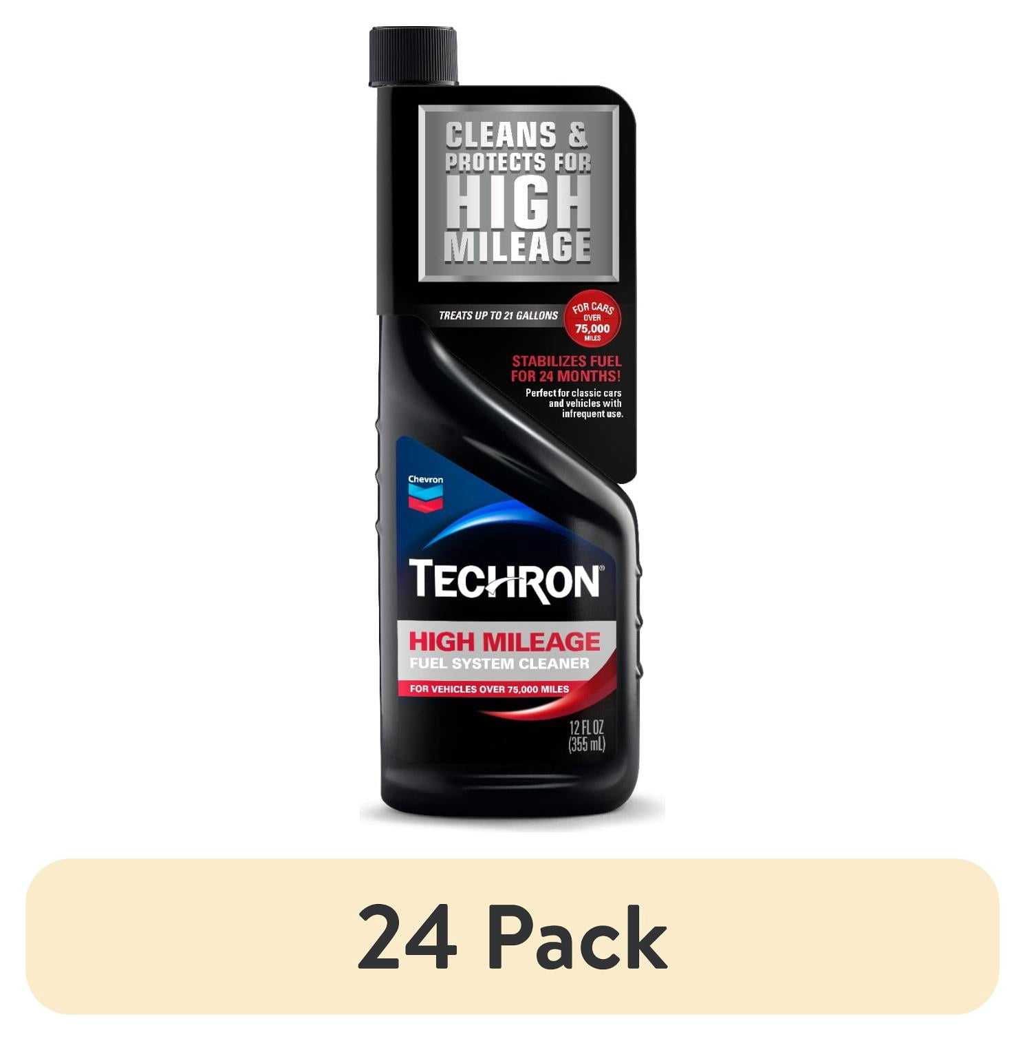 (24 pack) Chevron Techron High Mileage Fuel System Cleaner, 12 fl oz