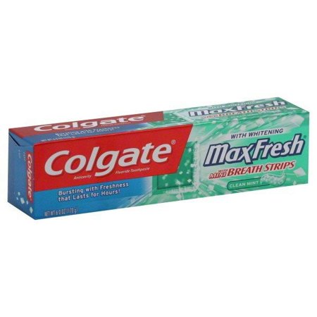 24 pack: Colgate Max Fresh Toothpaste with Mini Breath Strips, Clean Mint, 6 oz
