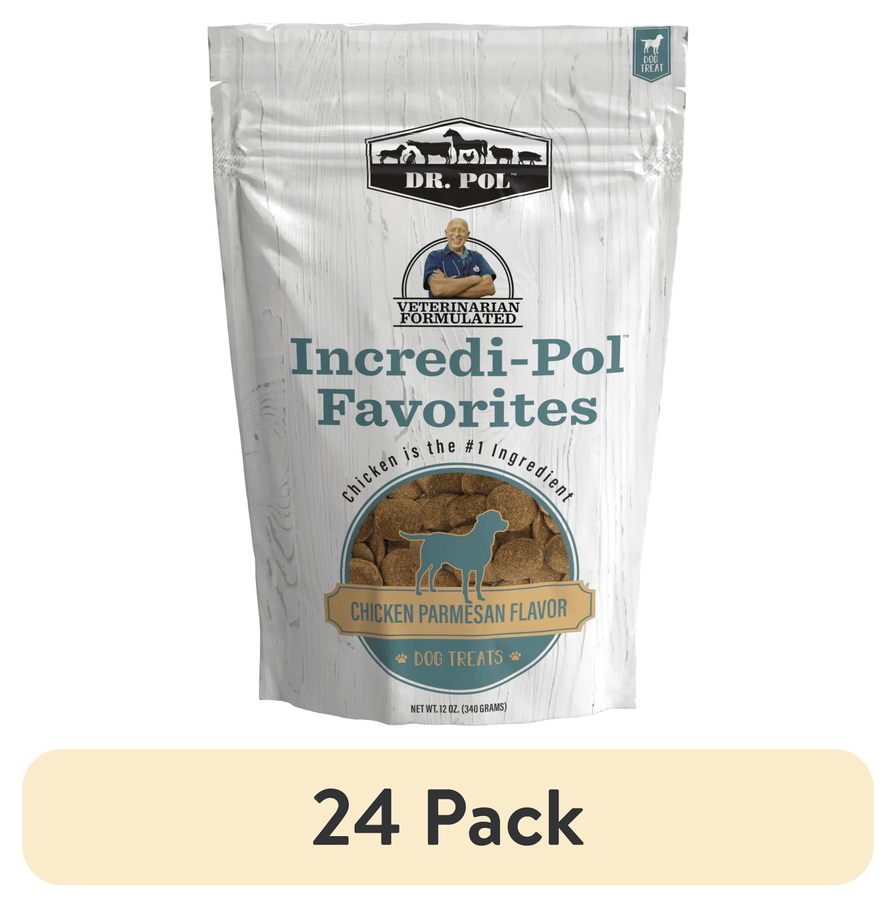 (24 pack) Dr. Pol Incredi-Pol Favorites Parmesan Chicken Flavor Crunchy Dog Treats, 12 oz. Bag