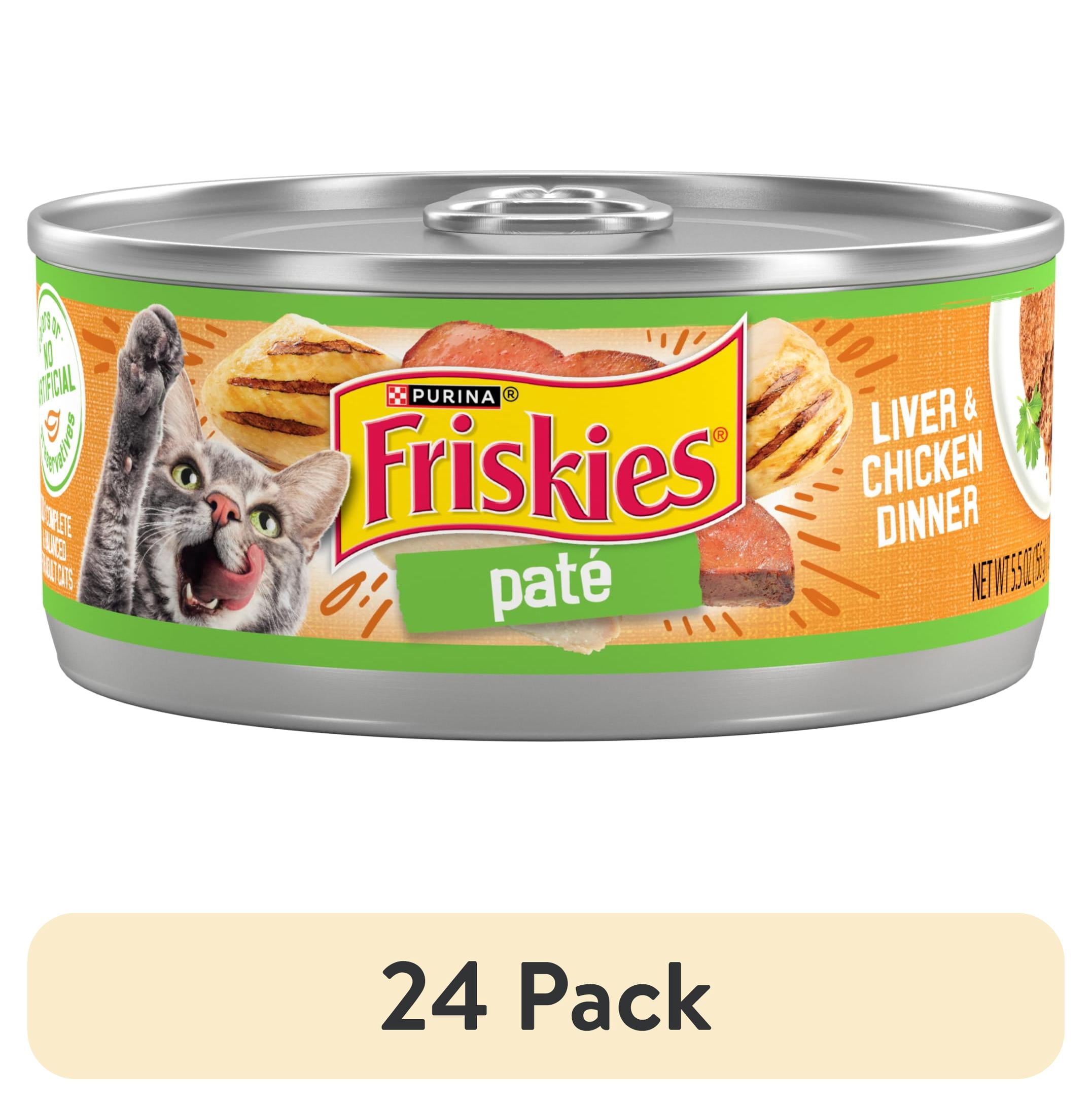 (24 pack) Purina Friskies Liver & Chicken Flavor Pate Wet Cat Food, 5.5 oz Can, 24 Pack
