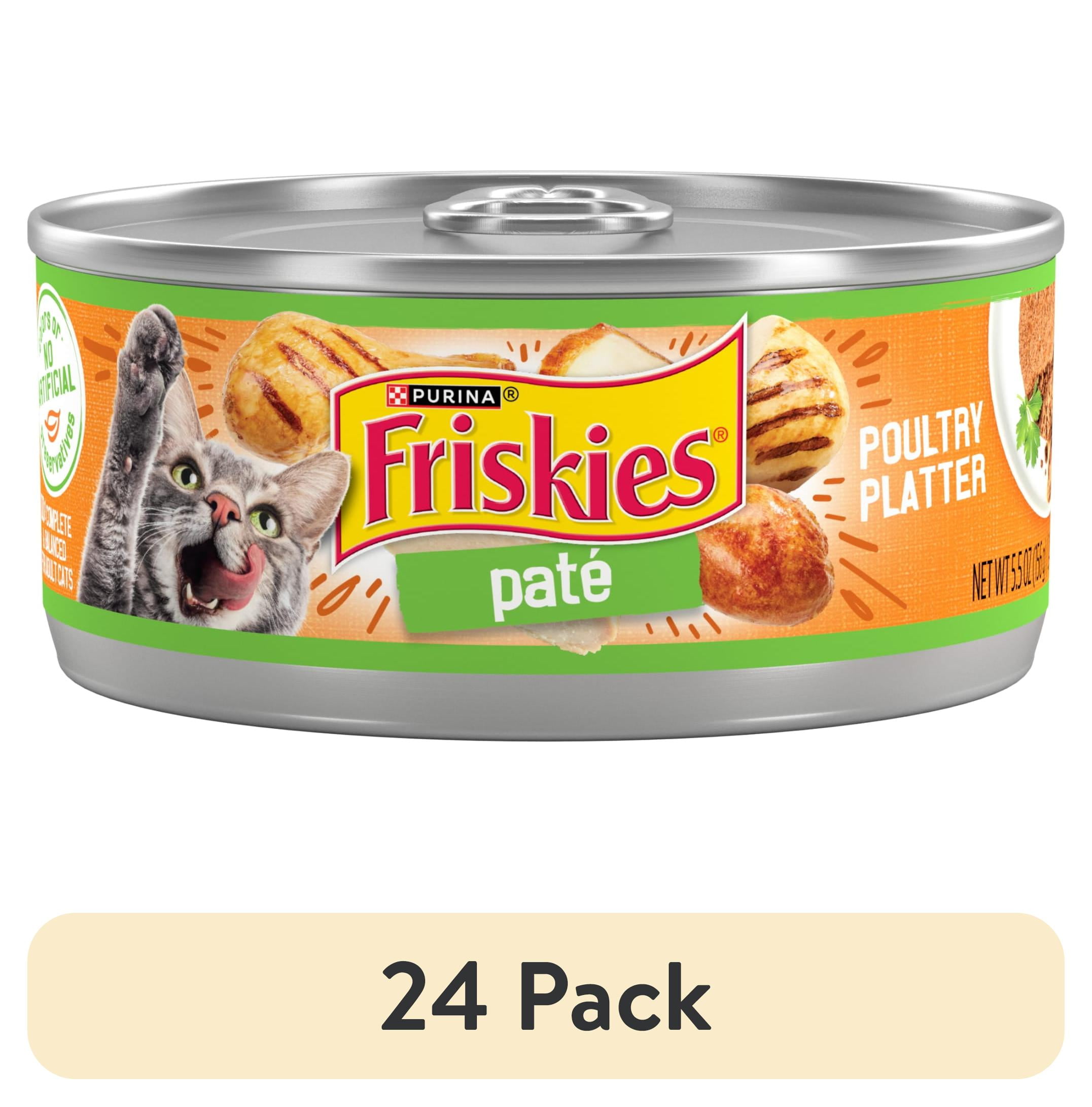 (24 pack) Purina Friskies Pate, Poultry Platter, Wet Cat Food, 5.5 oz Can