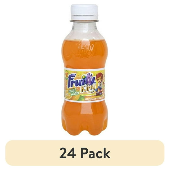 (24 pack) Fruity King Mini Soda, Orange, 5.75 Fl Oz