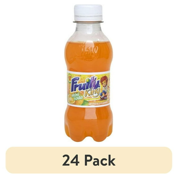 (24 pack) Fruity King Mini Soda, Orange, 5.75 Fl Oz, 1 Count