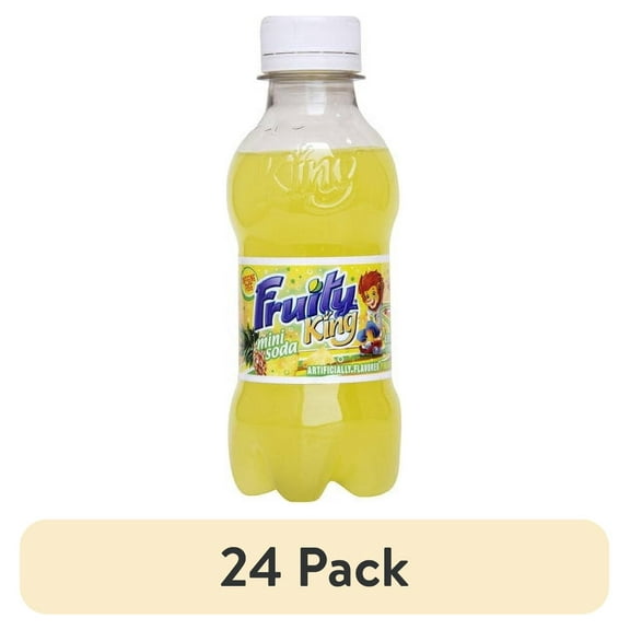 (24 pack) Fruity King Mini Soda, Pineapple, 5.75 Fl Oz