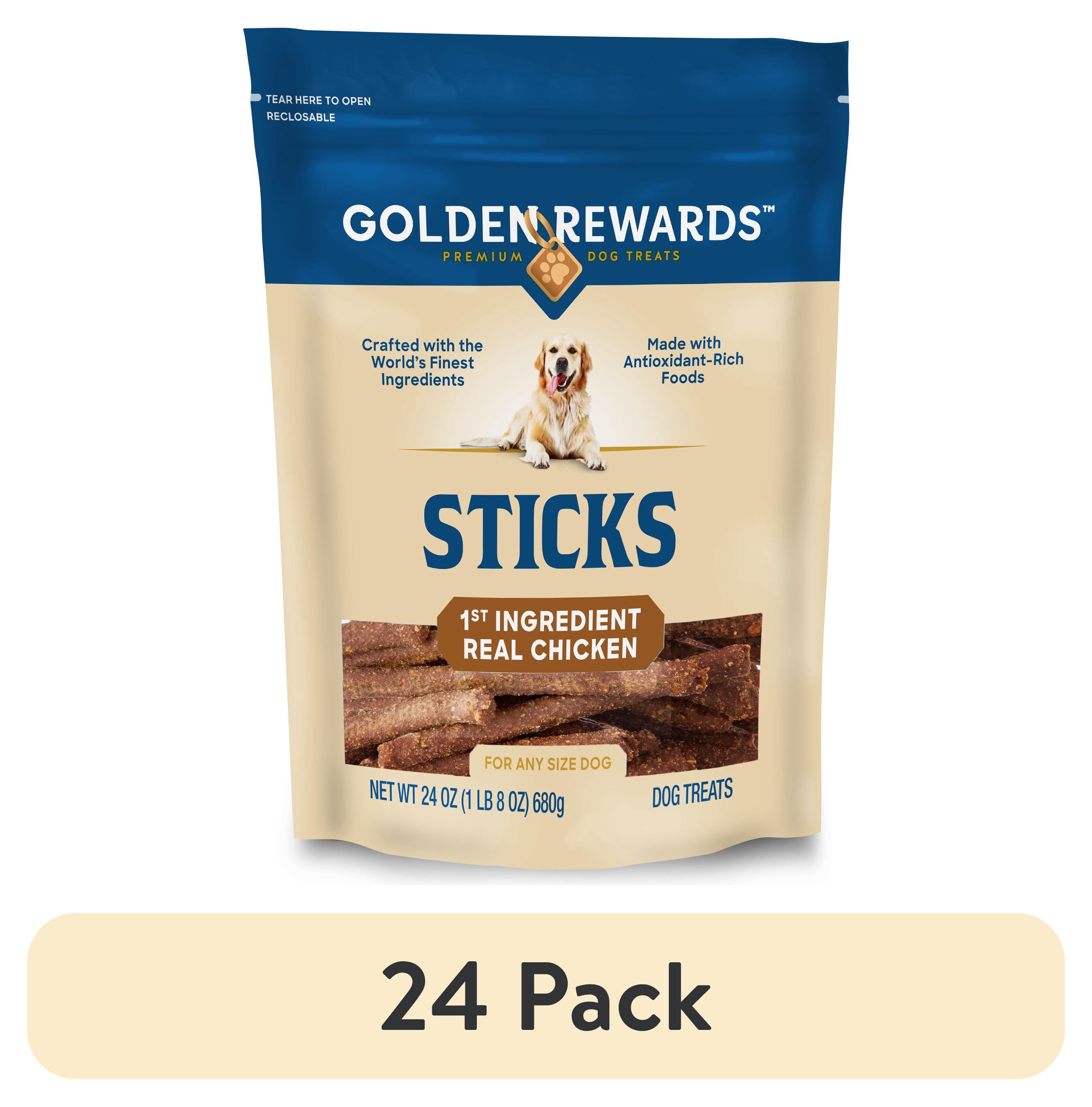 (24 pack) Golden Rewards Dry Chicken Stick Dog Treats, 24 oz Bag