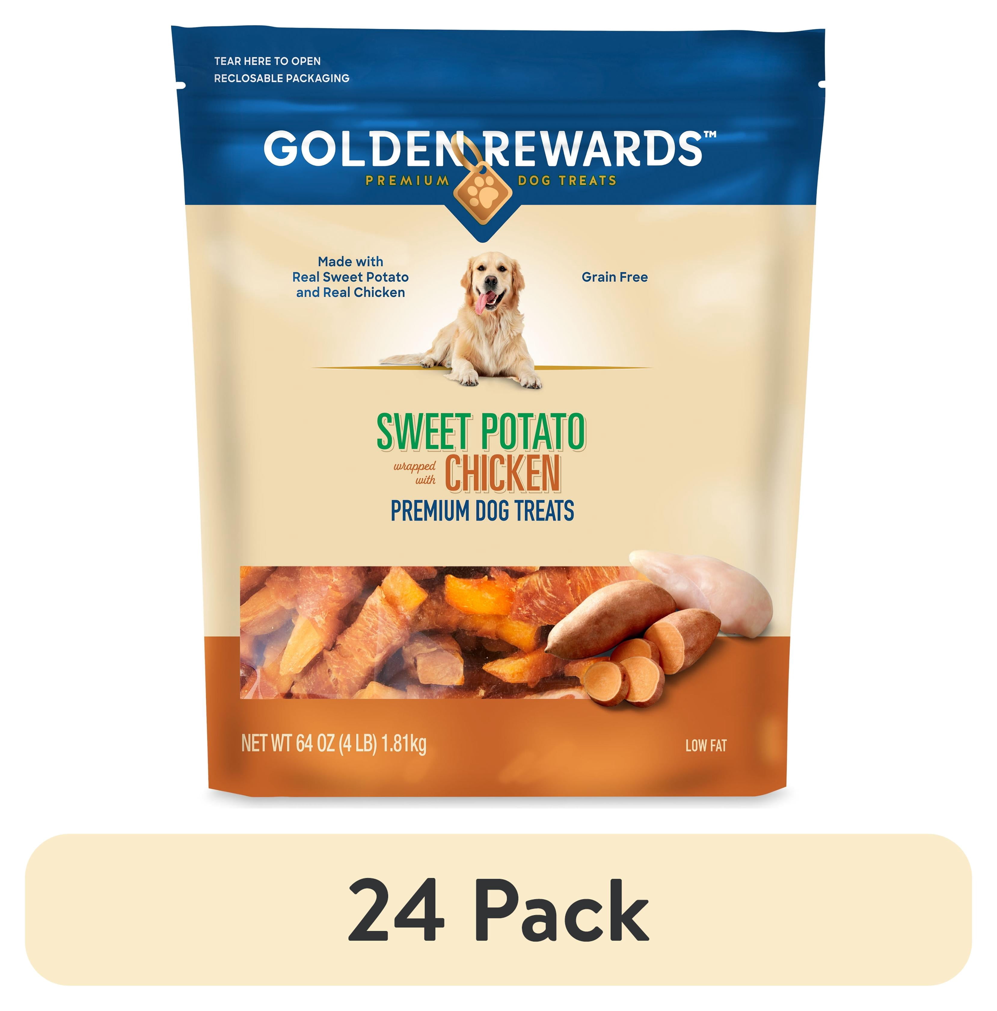 (24 pack) Golden Rewards Sweet Potato Wrapped with Chicken Dog Treats, 64 oz