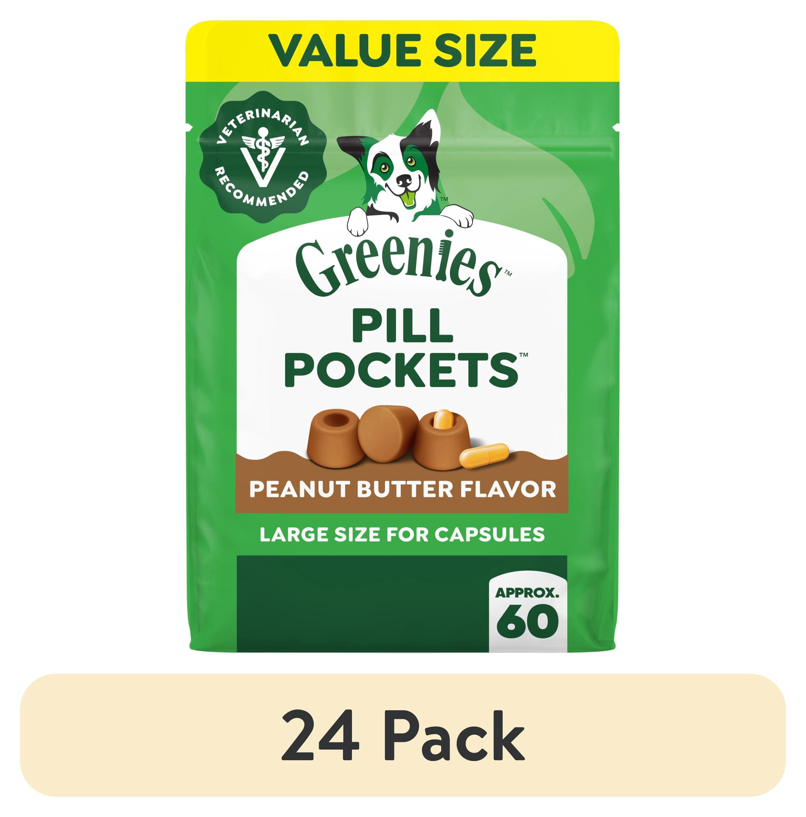 (24 pack) Greenies Large Dog Pill Pockets Peanut Butter Flavor 15.8 oz