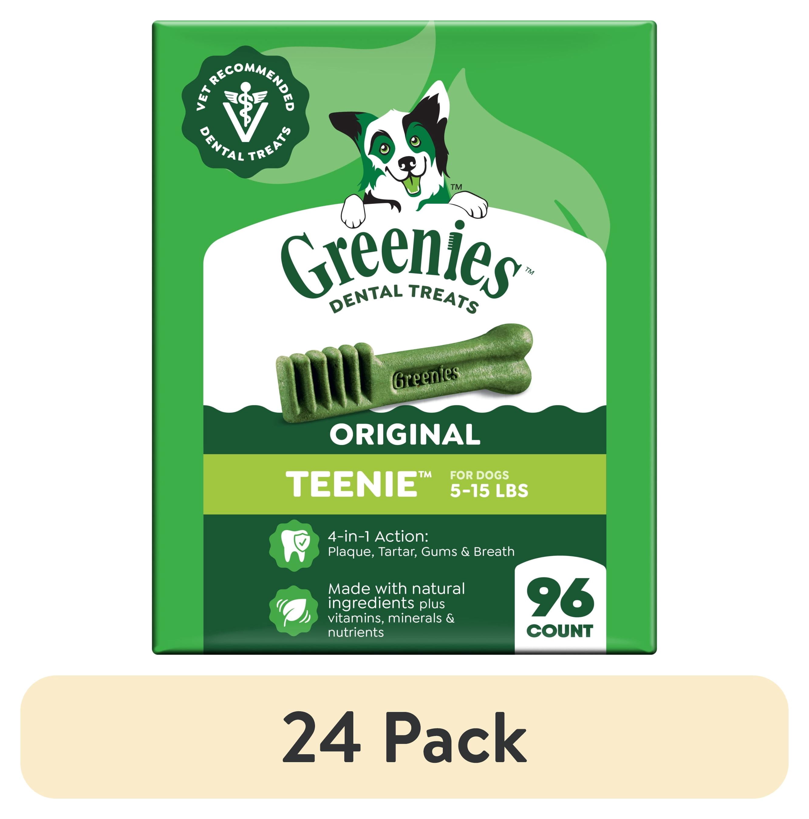(24 pack) Greenies Original Flavor Adult Natural Dental Dog Treats Teenie Size, 27 oz Pack (96 Count)