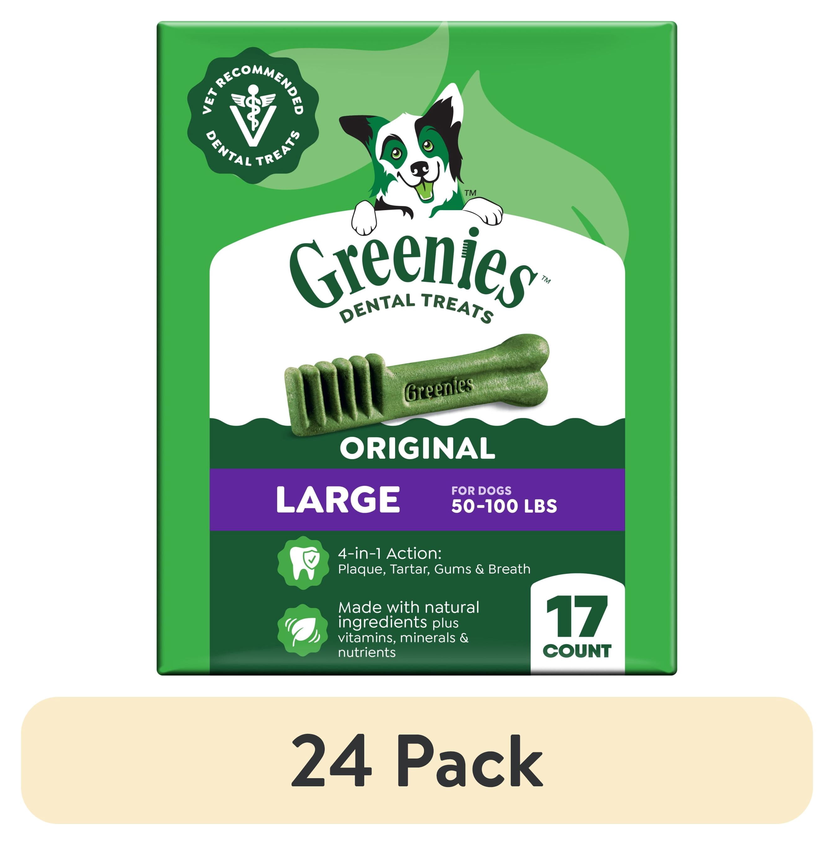 (24 pack) Greenies Original Large Natural Dental Care Dog Treats, 27 oz Pack (17 Treats)