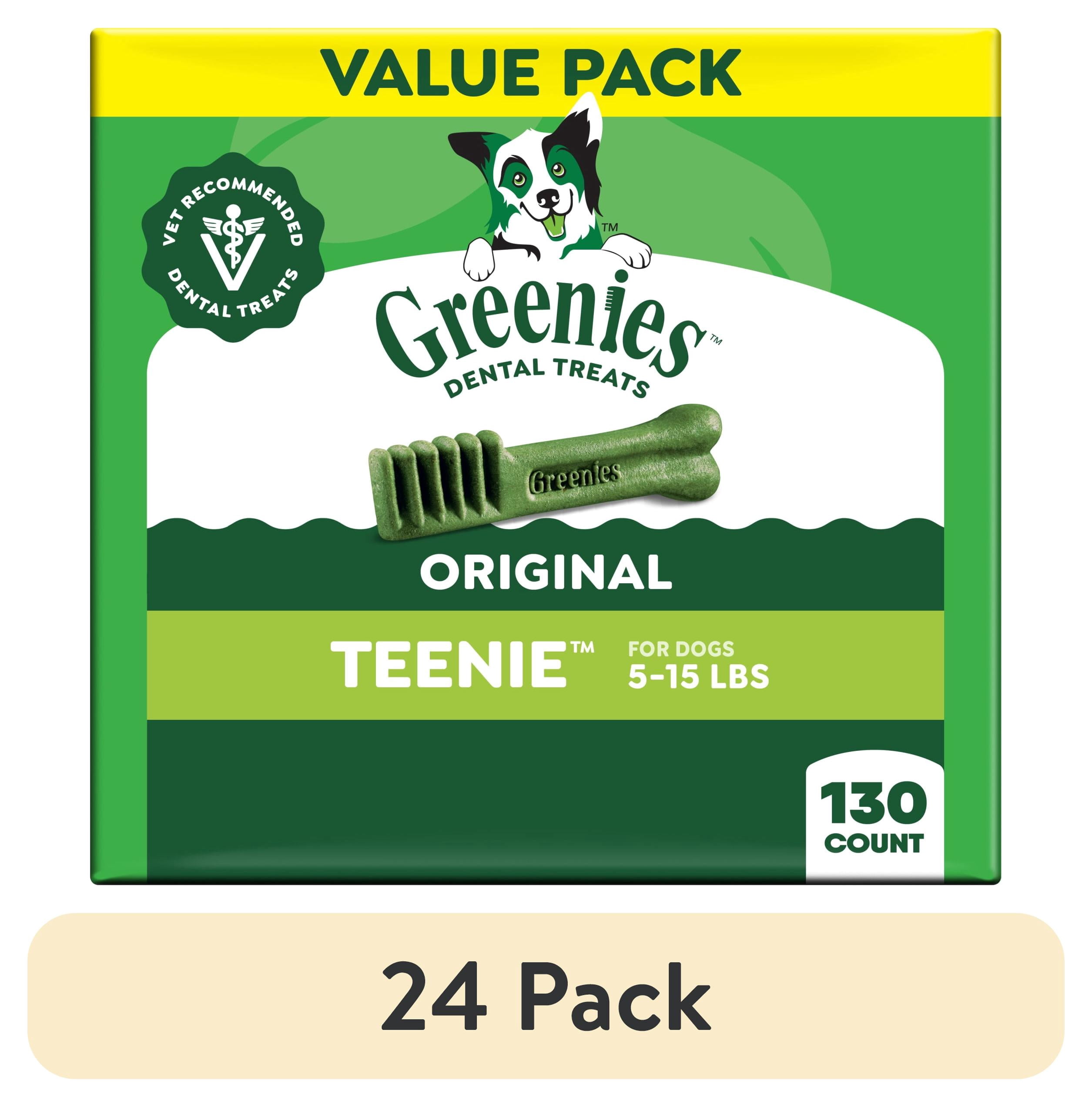 (24 pack) Greenies Teenie Size Original Flavor Adult Natural Dental Dog Treats, 130 Count