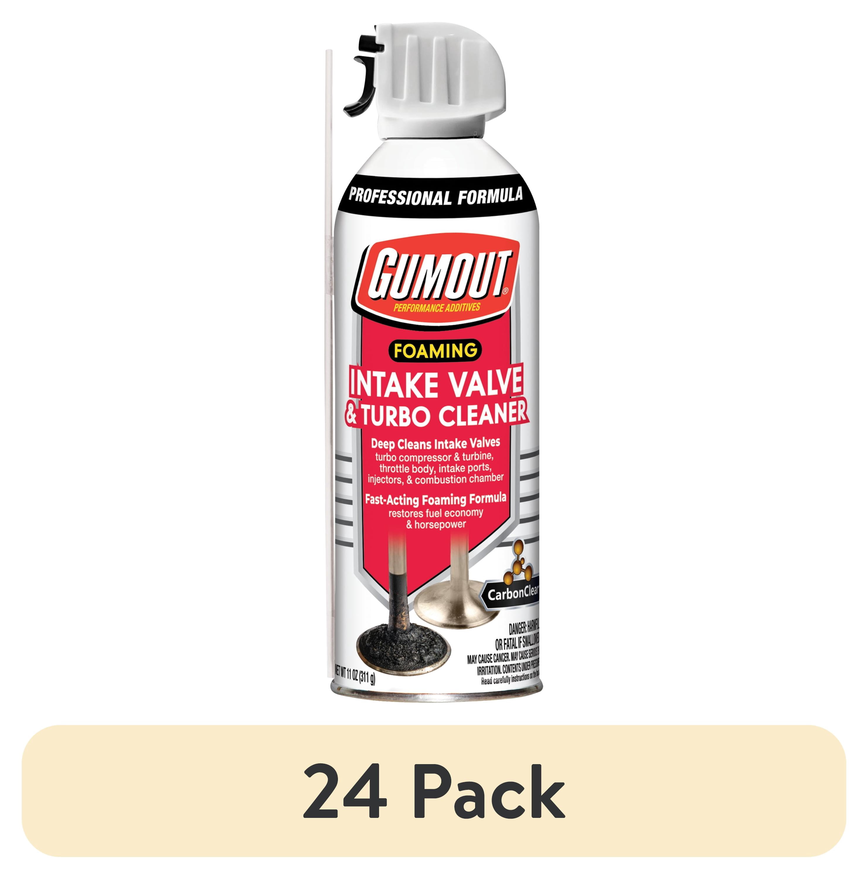 (24 pack) Gumout 540028 Foaming Intake Valve & Turbo Cleaner, 11 oz