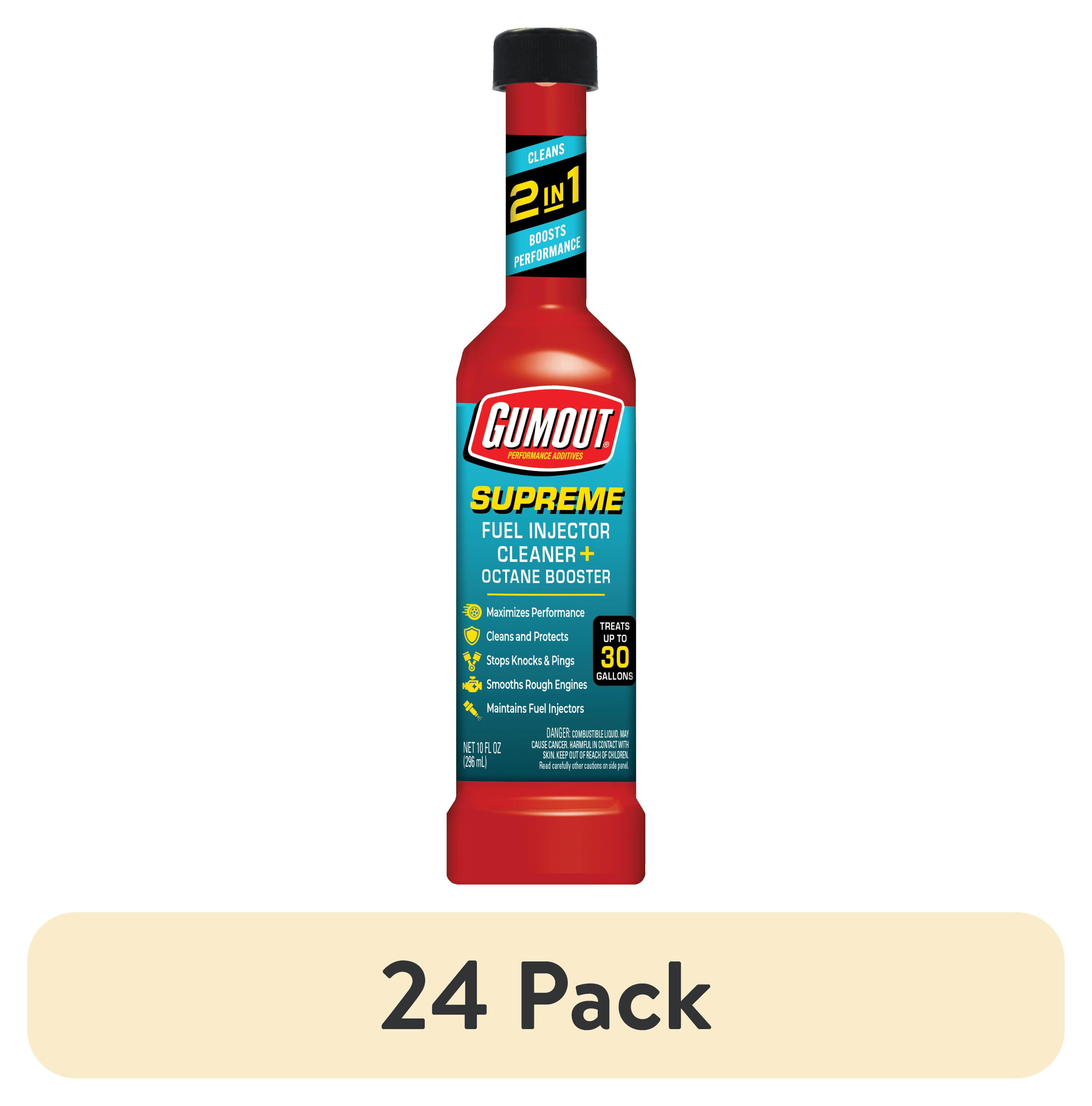 (24 pack) Gumout Supreme 510233 Fuel Injector Cleaner, Octane Booster, Maximizes Performance, Cleans and Protects and Stops Knocks & Pings - 10 fl oz