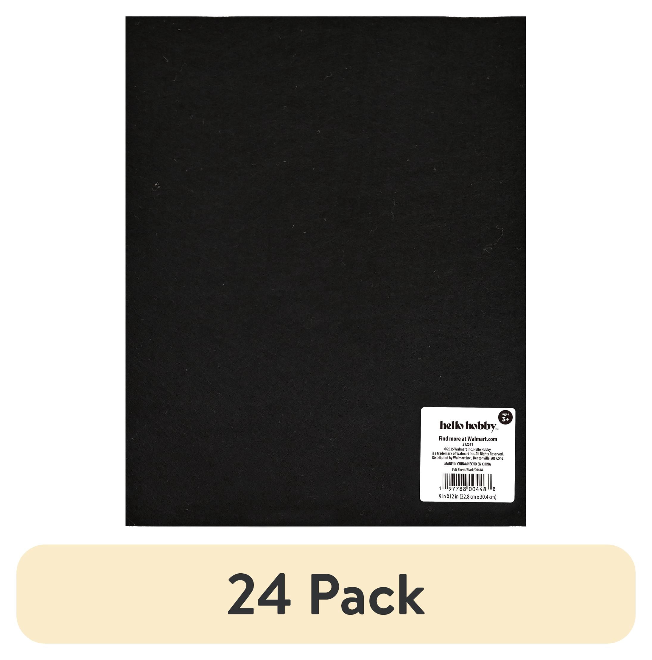 (24 pack) Hello Hobby Black Felt Sheet for Crafting, 9 x 12 Inches
