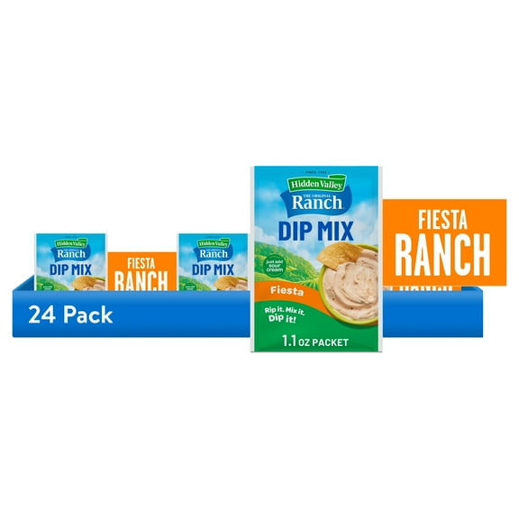 (24 pack) Hidden Valley Gluten Free Fiesta Ranch Dips Mix, 1 oz