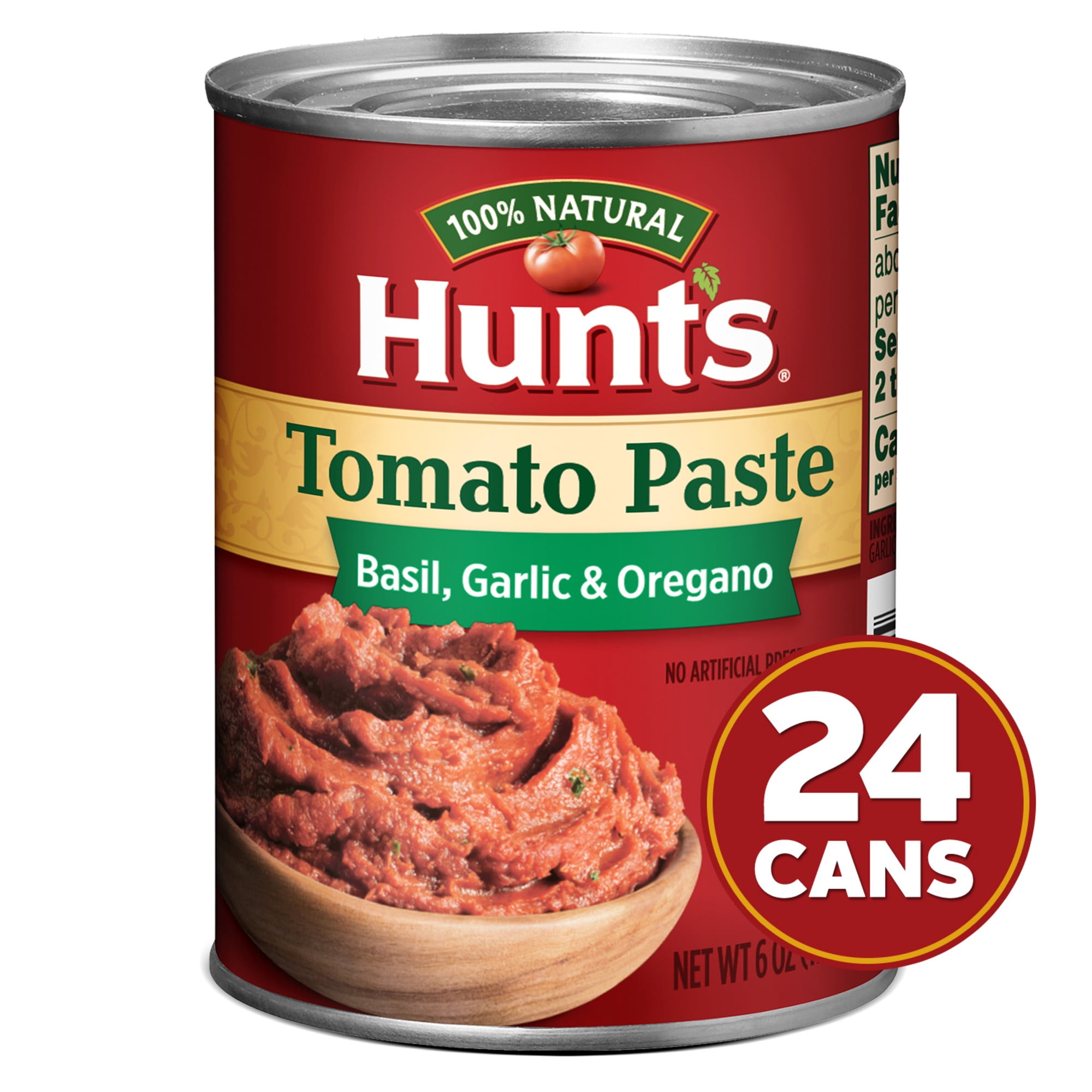 (24 pack) Hunt’s Tomato Paste with Basil, Garlic and Oregano, Perfect for Chili & Soups, 6 oz. Can