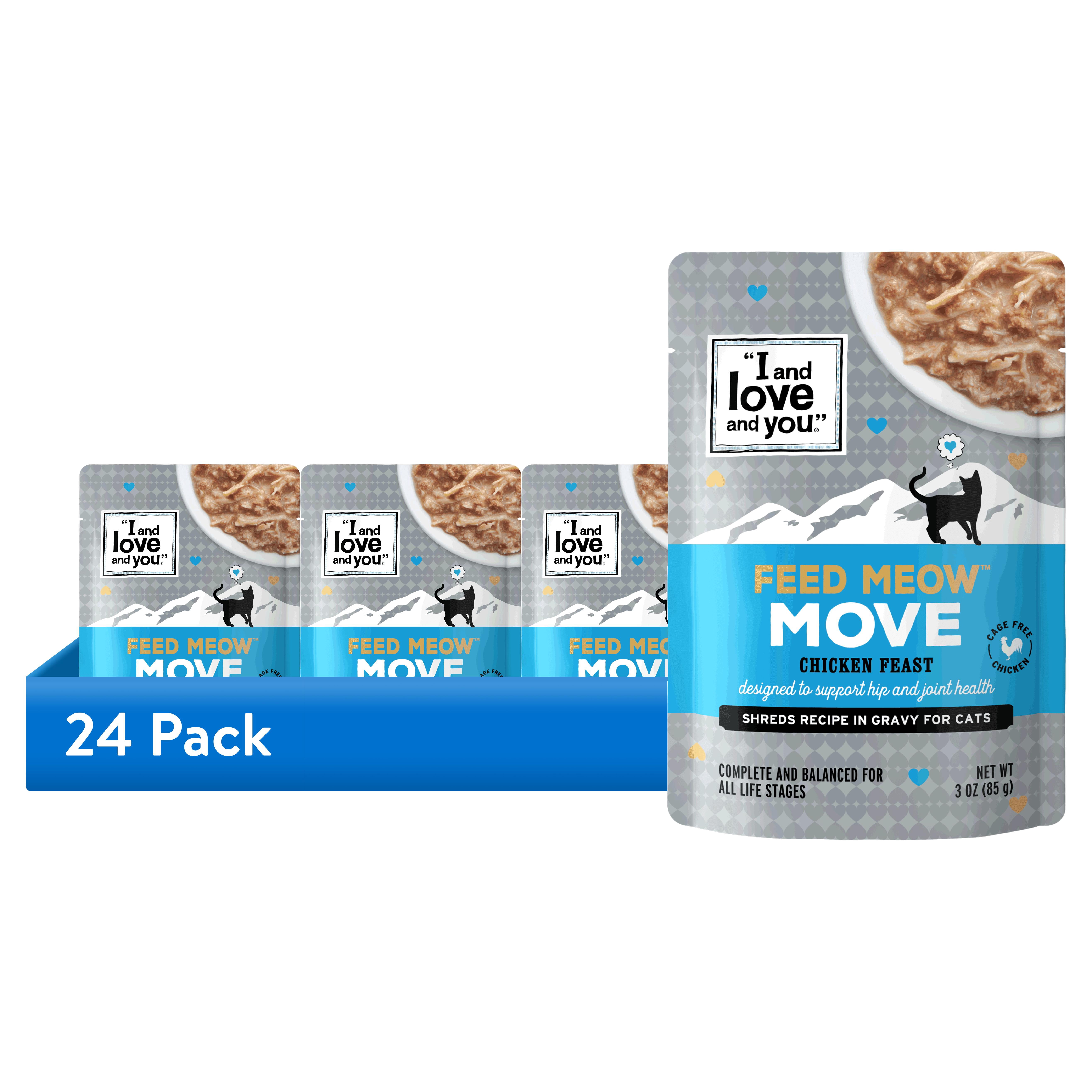 (24 pack) "I and love and you" Feed Meow Move Chicken Feast 3oz pouch