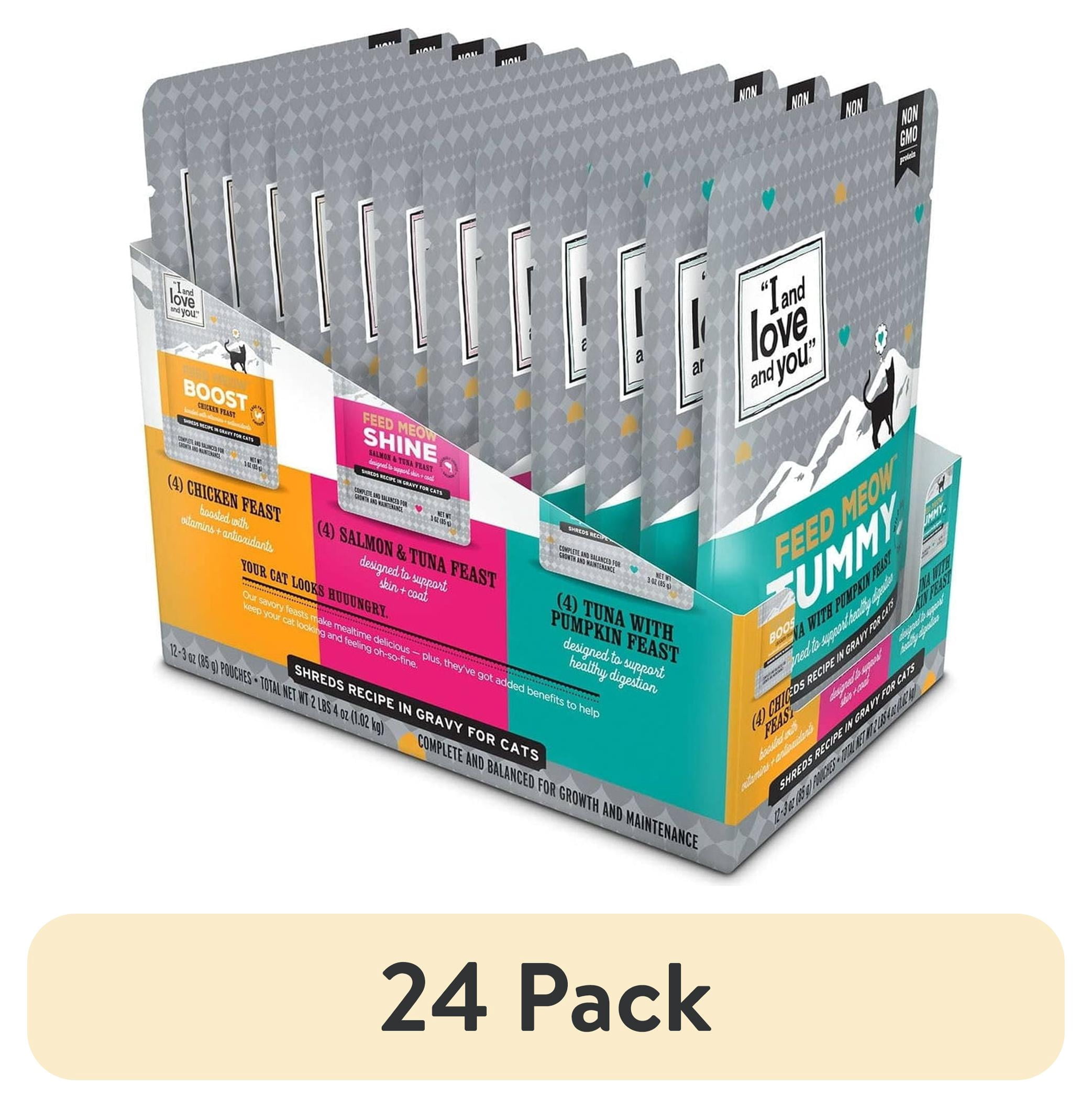 (24 pack) "I and love and you" Feed Meow Variety Pack Shine/Boost/Tummy Cat Wet Food