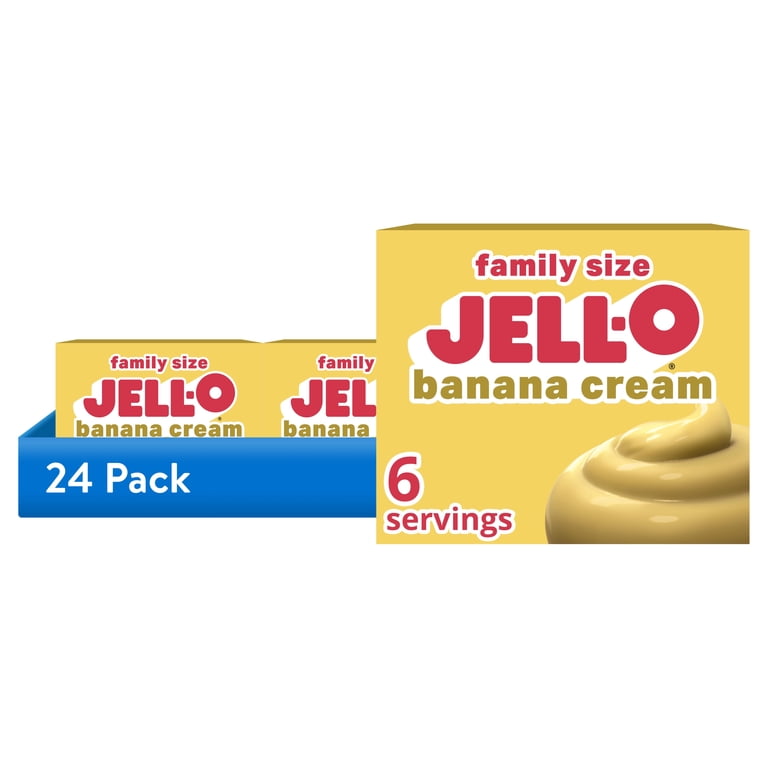 Jell-O Banana Cream Instant Pudding, Pie Filling Mix, 24 pack