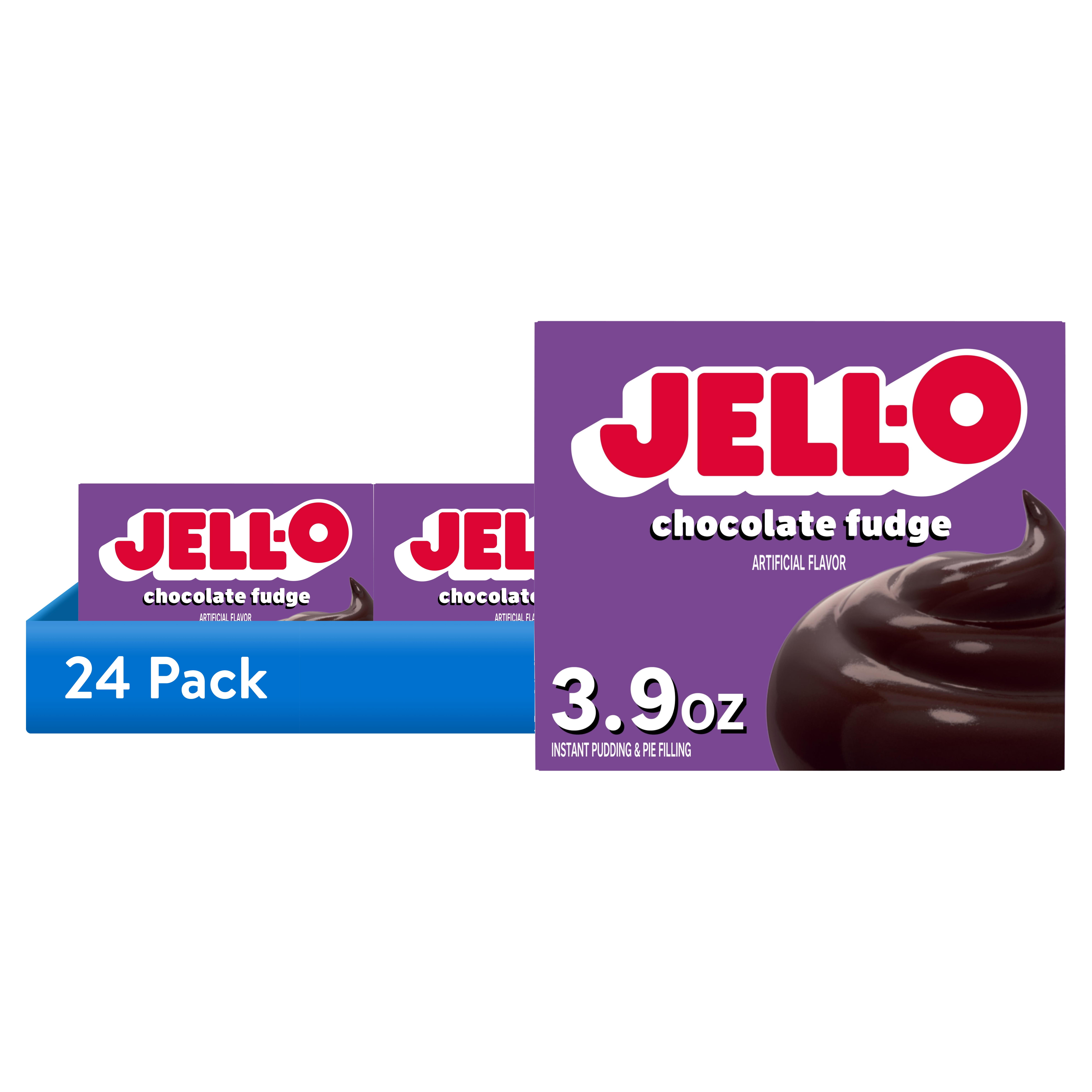 24 pack) Jell-O Chocolate Fudge Instant Pudding & Pie Filling Mix