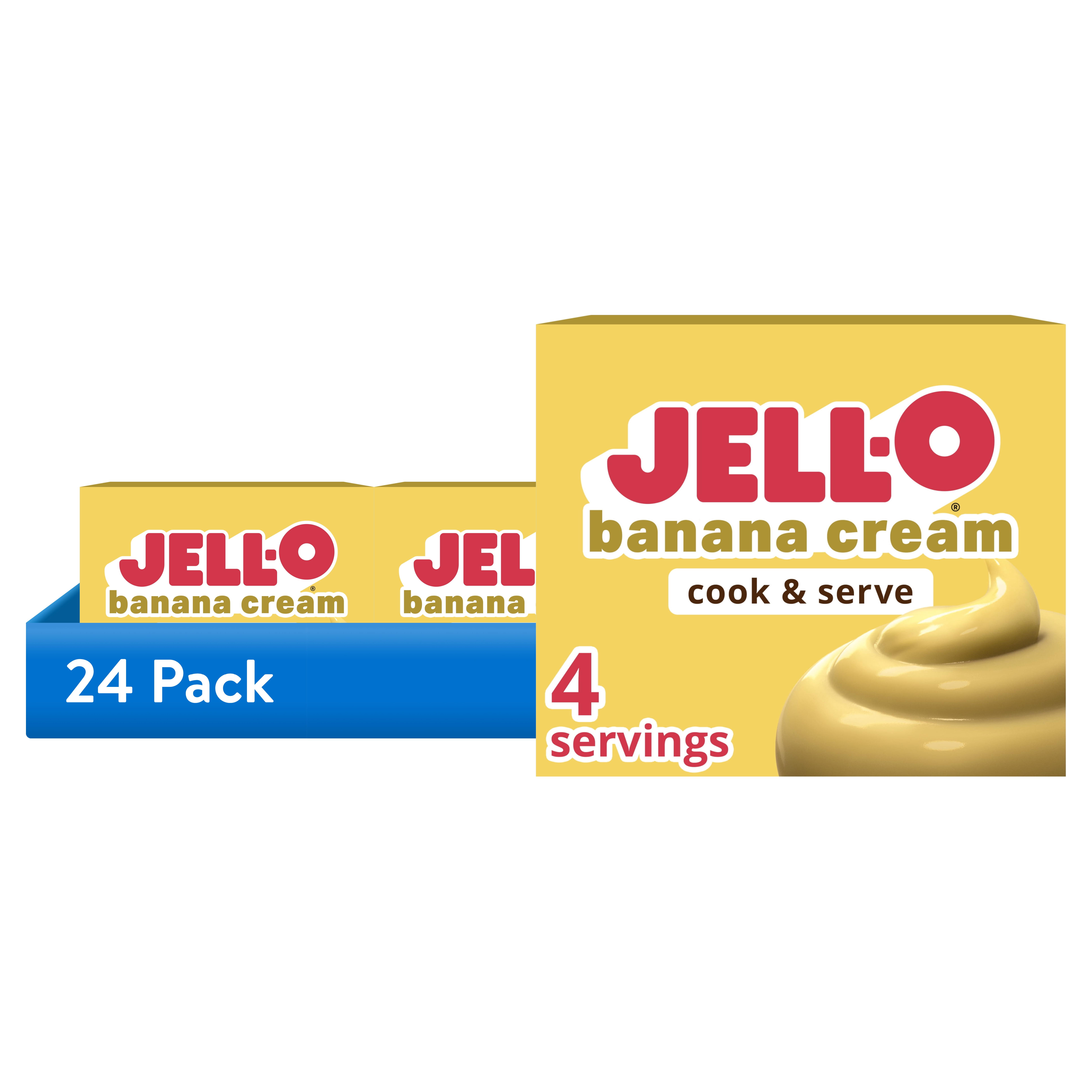 24 pack) Jell-O Cook & Serve Banana Cream Pudding & Pie Filling