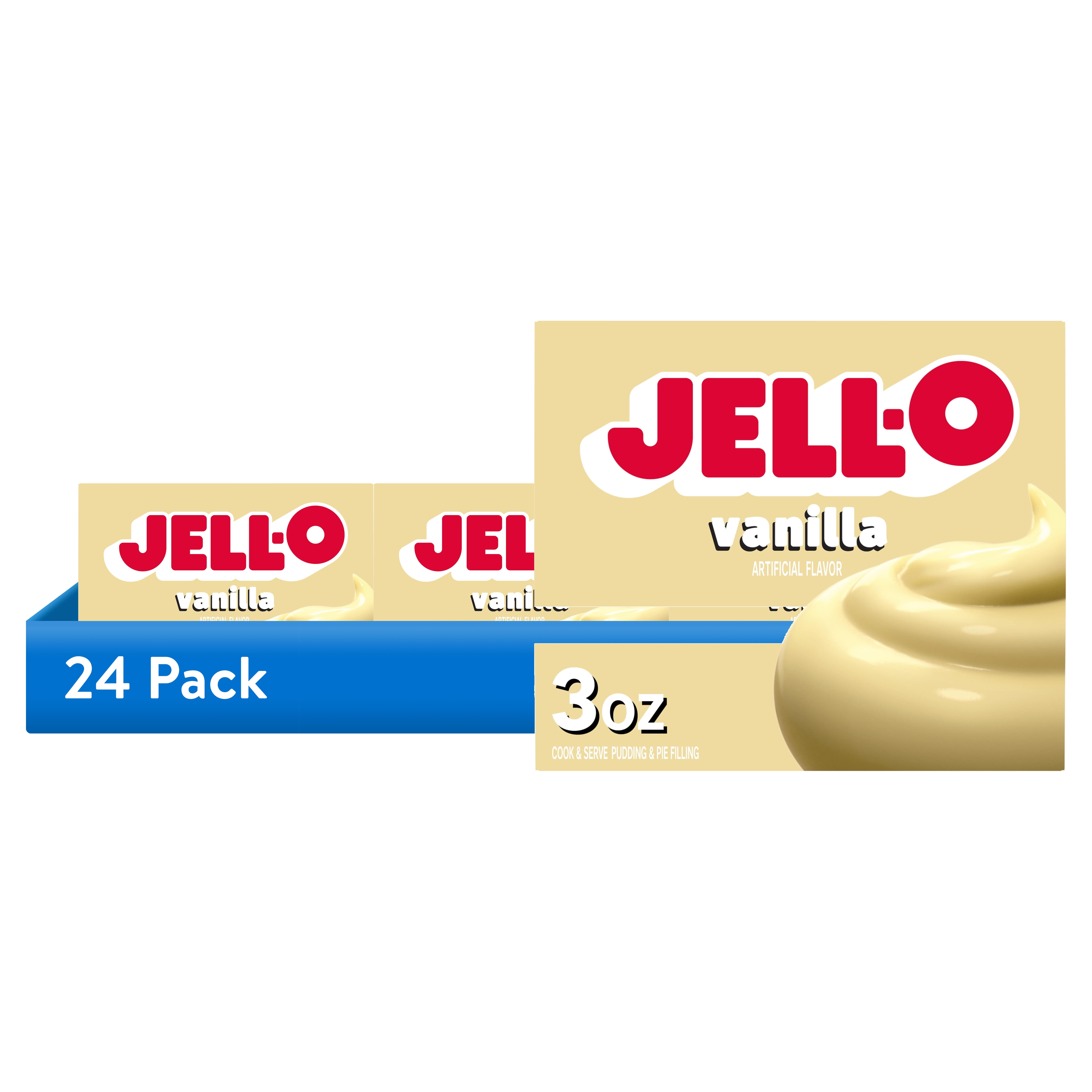 24 pack) Jell-O Cook & Serve Vanilla Pudding & Pie Filling Mix, 3