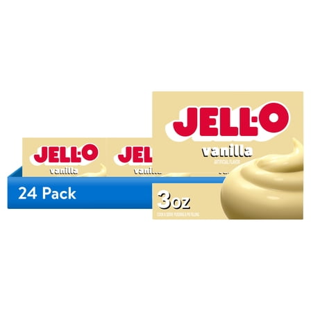 (24 pack) Jell-O Cook & Serve Vanilla Pudding & Pie Filling Mix, 3 oz Box