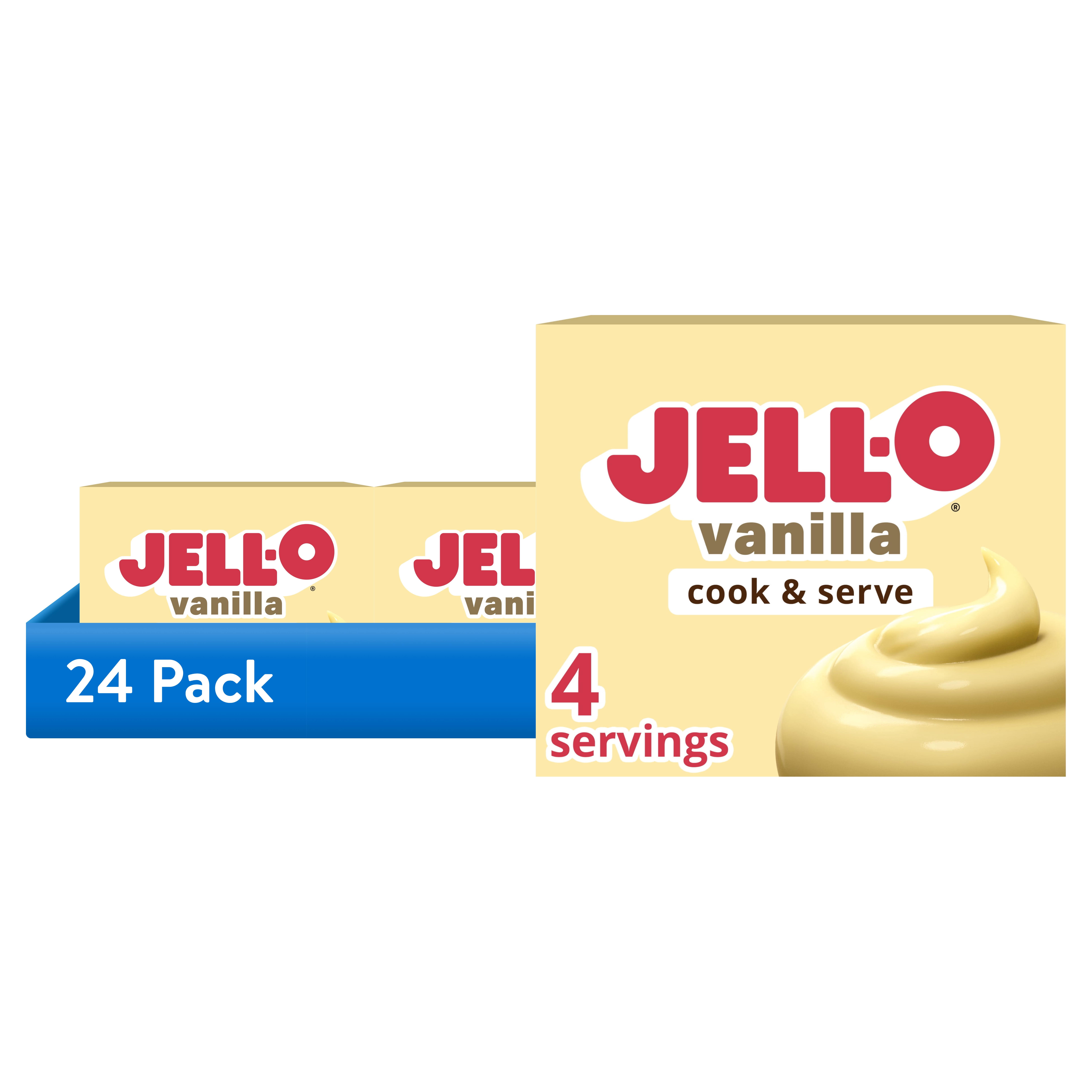 24 pack) Jell-O Cook & Serve Vanilla Pudding & Pie Filling Mix, 3