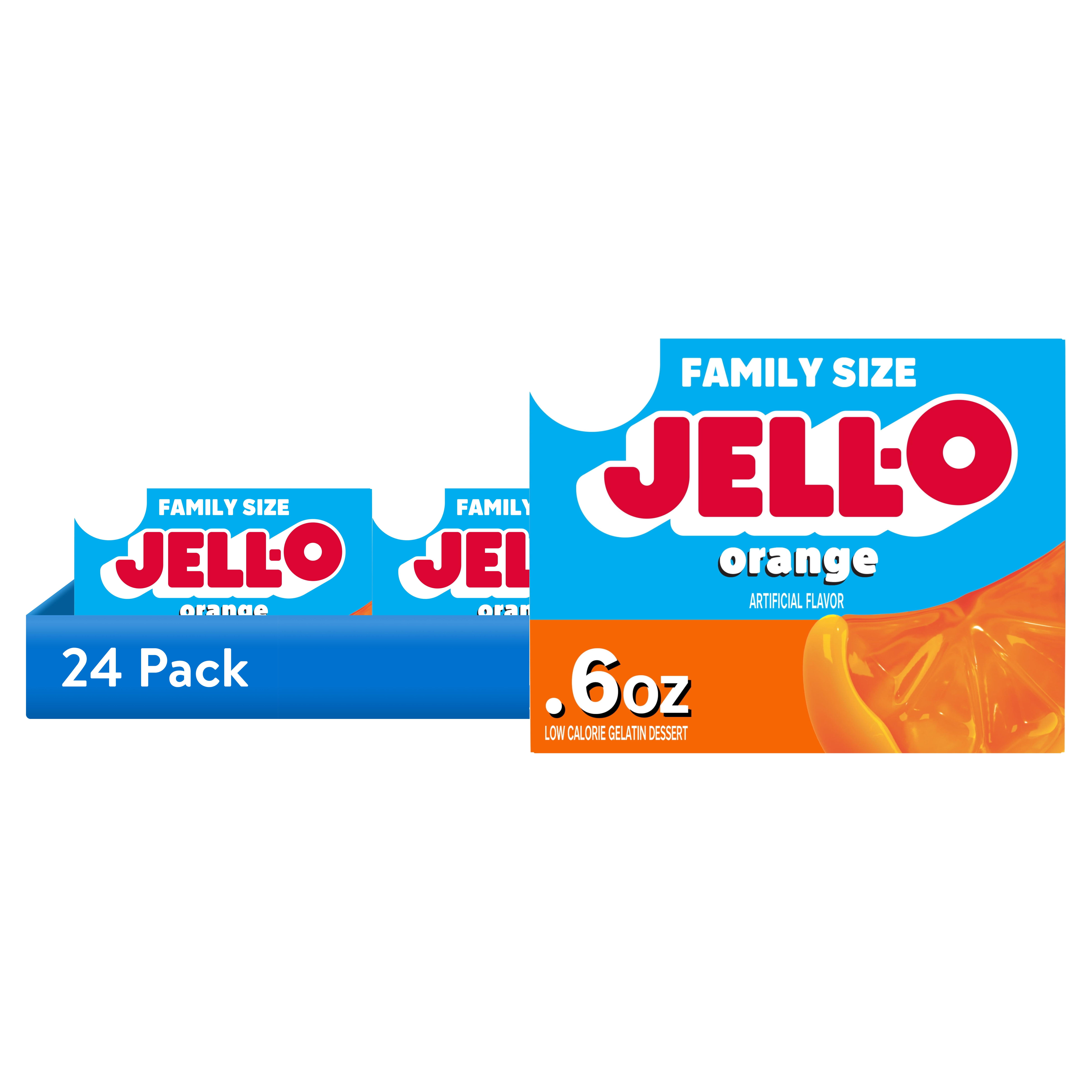 24 pack) Jell-O Orange Zero Sugar Low Calorie Gelatin Dessert Mix