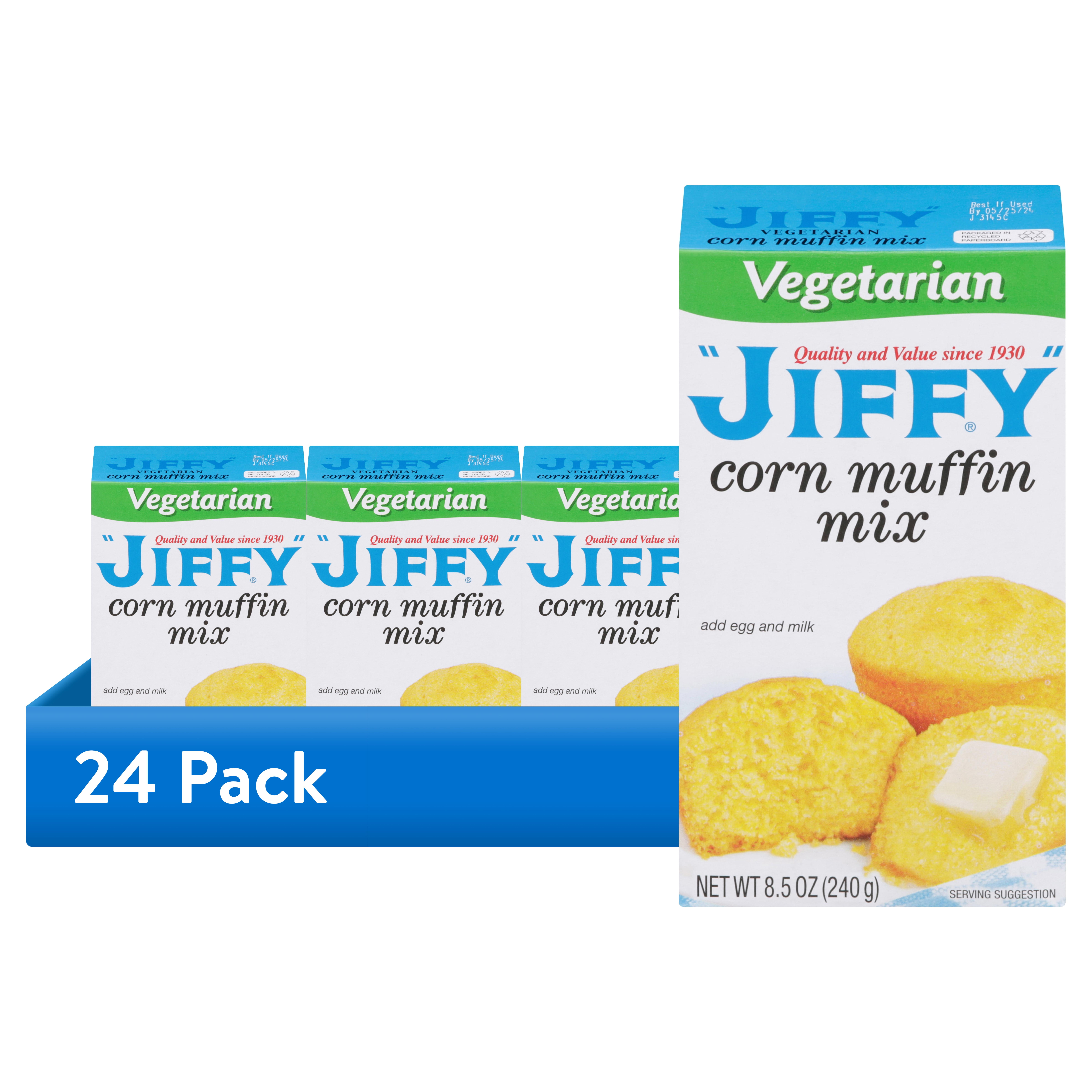 (24 pack) "JIFFY" Vegetarian Corn Muffin Mix, 8.5 oz Box