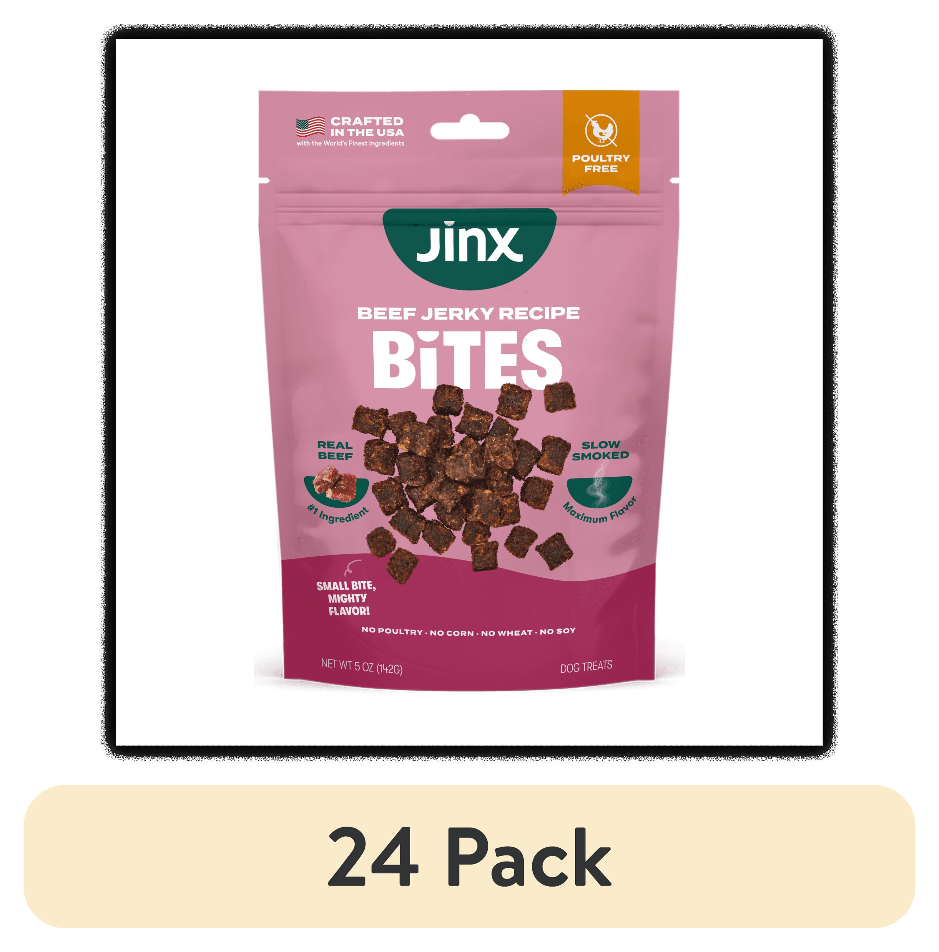 (24 pack) Jinx Beef Bites, Natural Soft Jerky Dog Treats, 5 oz Bag