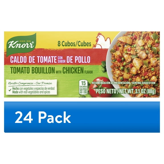 (24 pack) Knorr Tomato with Chicken Flavor Bouillon Cubes, 3.1 oz 8 Pack