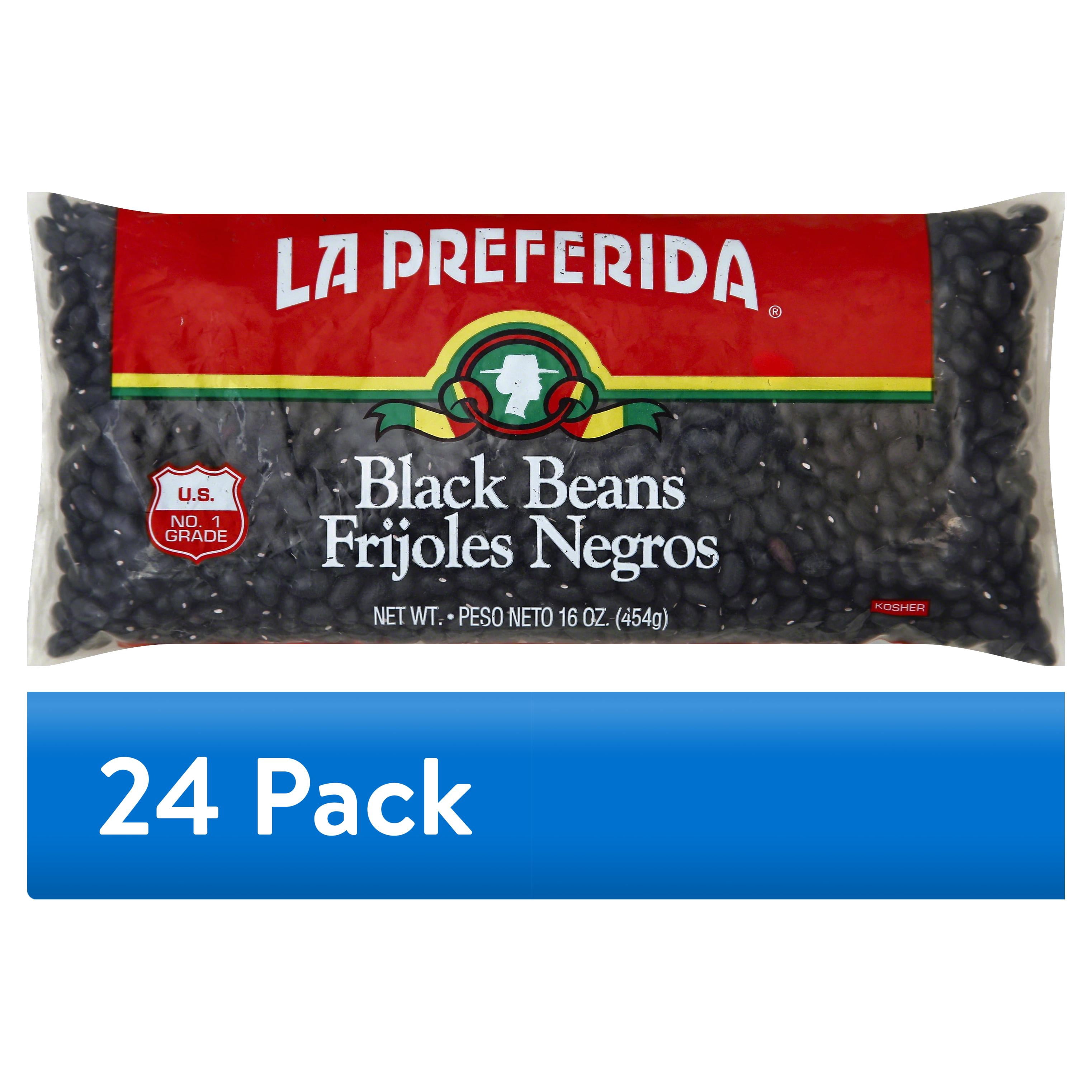 (24 pack) La Preferida Traditional Black Beans, 16 oz Bag, Gluten-Free and Dairy-Free