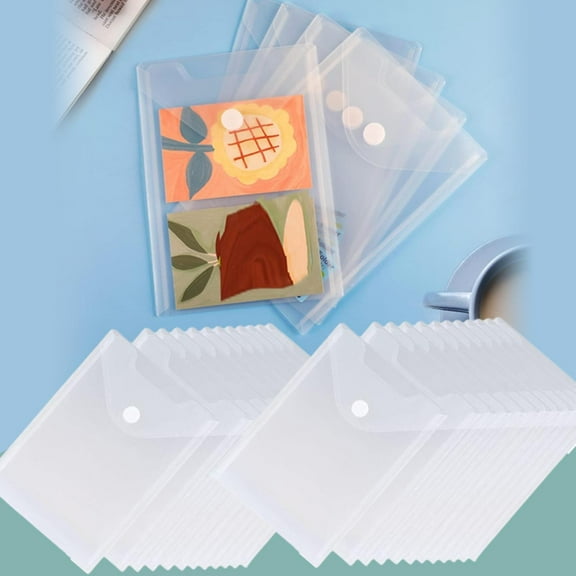 24 pack Large Clear Die & Stamp Storage Bag Transparent Plastic Folders for Cutting Dies Stencil Embossing Crafts for DIY Scrapbooking Paper Card Craft Organizer Holder