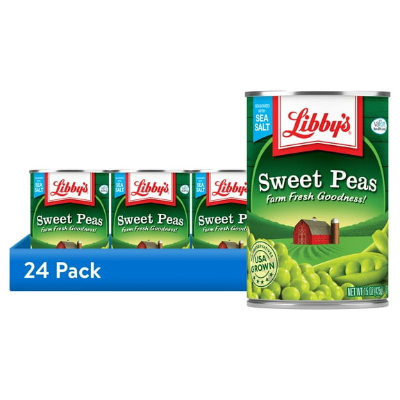 (24 pack) Libby's Kosher Sweet Green Peas, 15 Oz